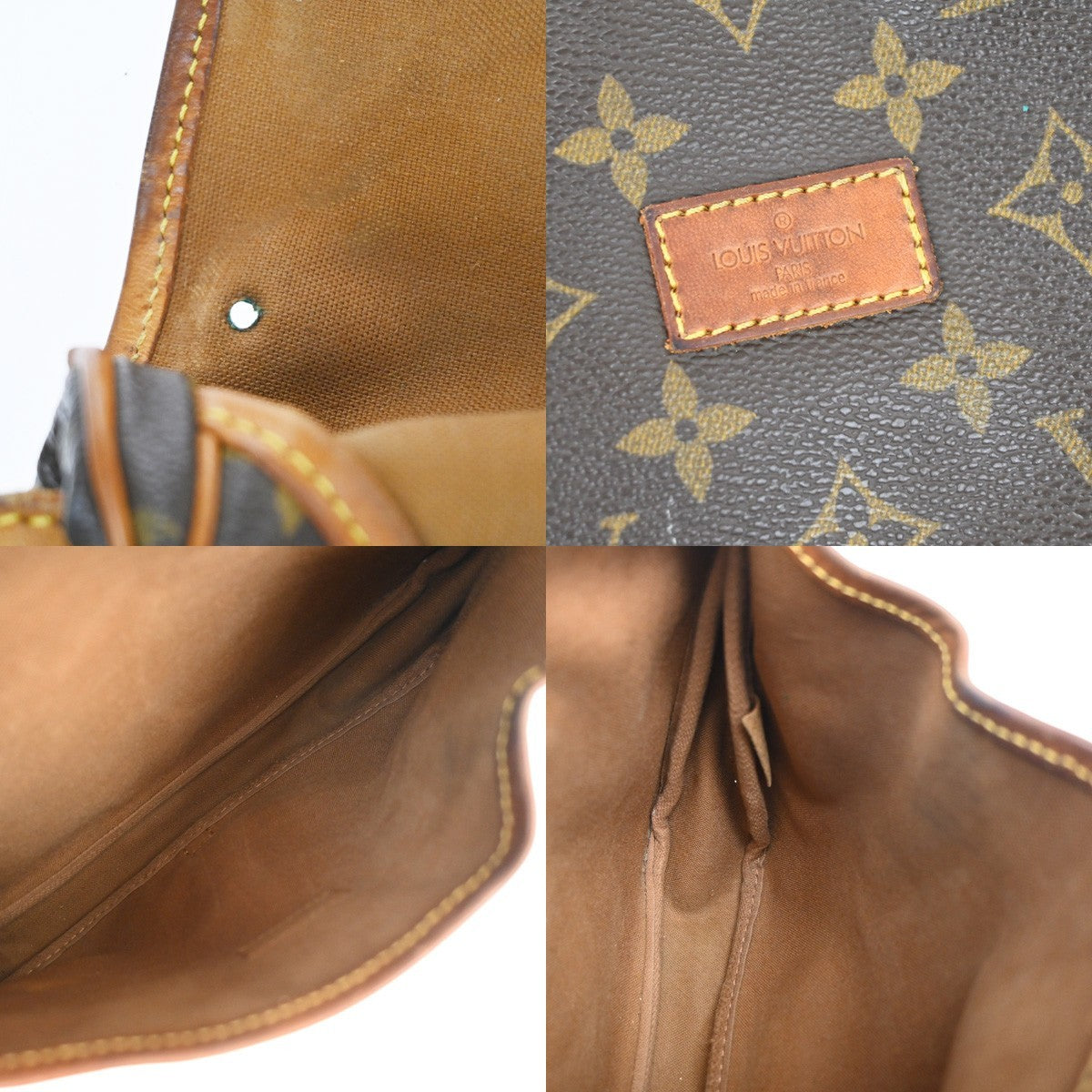 LOUIS VUITTON Logo Saumur 30 Shoulder Bag Monogram Leather Brown M42256 65MA627