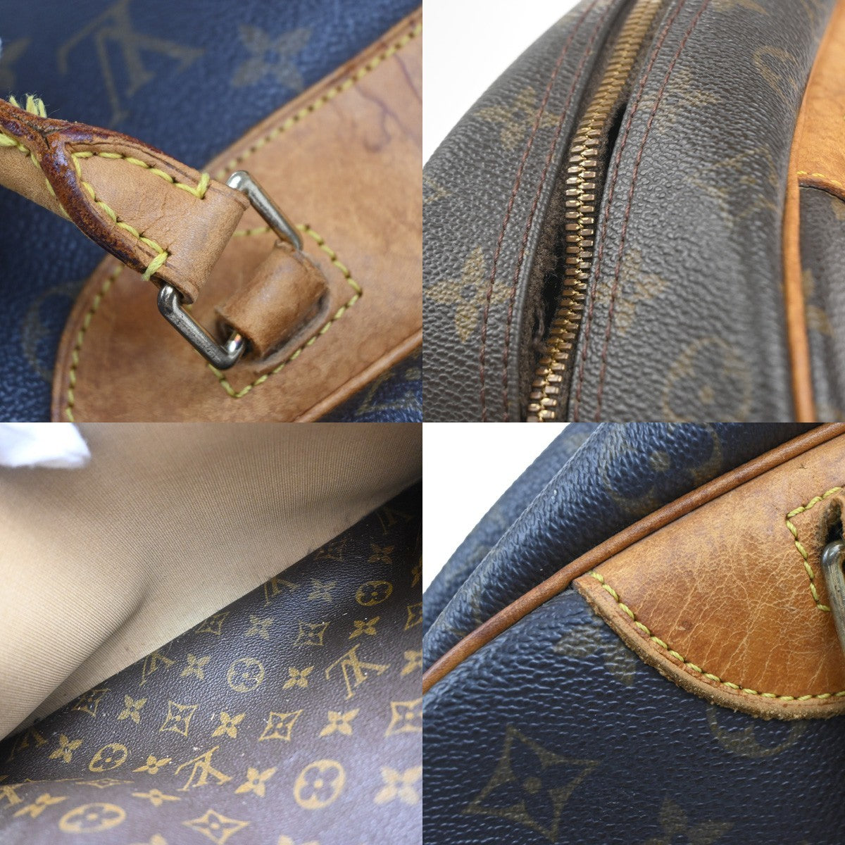 LOUIS VUITTON LV Logo Deauville Hand Bag Monogram Leather Brown M47270 36KP401