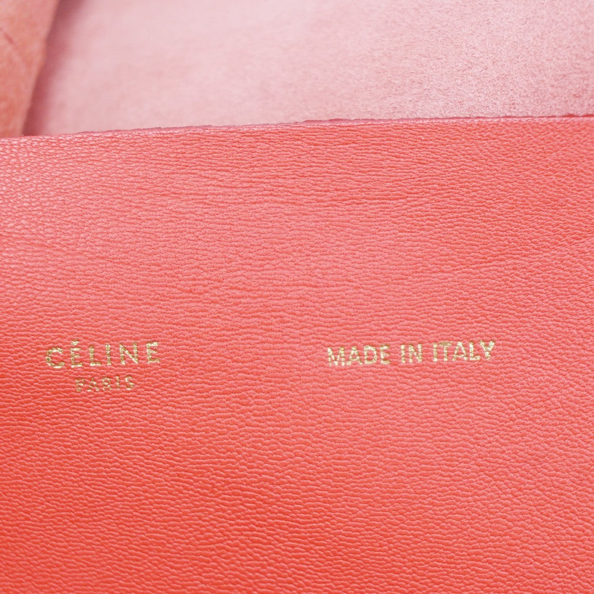 CELINE Logo Horizontal Cabas Tote Shoulder Hand Bag Leather Orange Italy 35ZA290