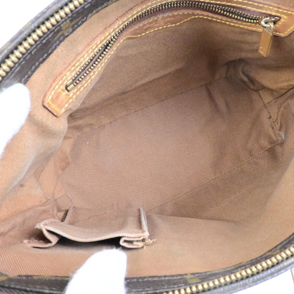 LOUIS VUITTON Cabas Piano Shoulder Bag Monogram Leather Brown M51148 62ED498