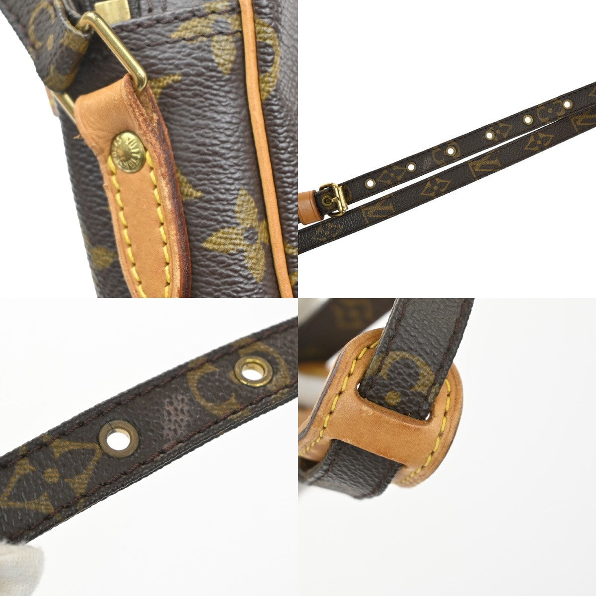 LOUIS VUITTON Danube Shoulder Bag Monogram Leather Brown France M45266 82MA537