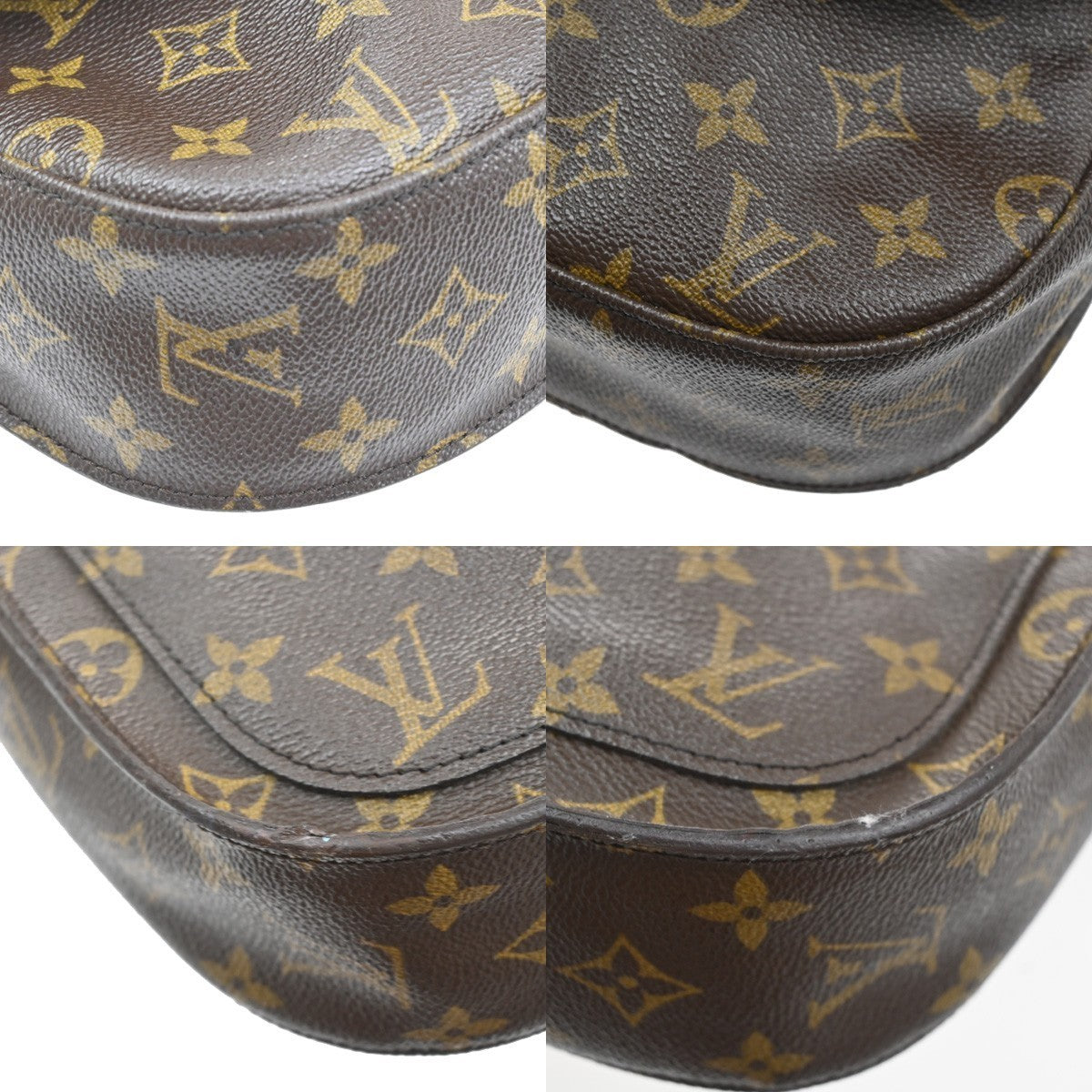 LOUIS VUITTON Saint Cloud GM Shoulder Bag Monogram Leather Brown M51242 31SA101