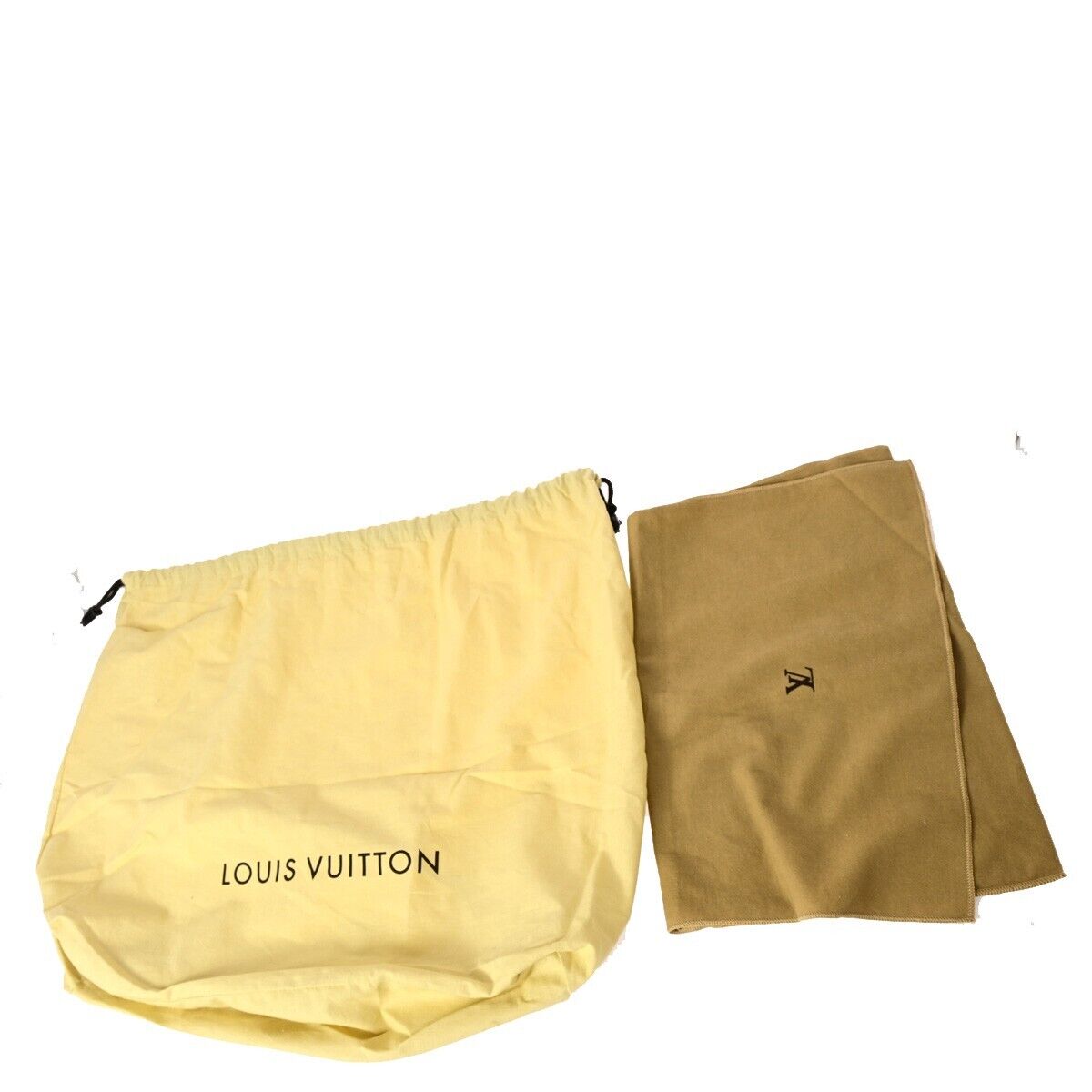 LOUIS VUITTON Logo 10 Set Dust Bag Drawstring Canvas Cotton Beige Brown 09FA766