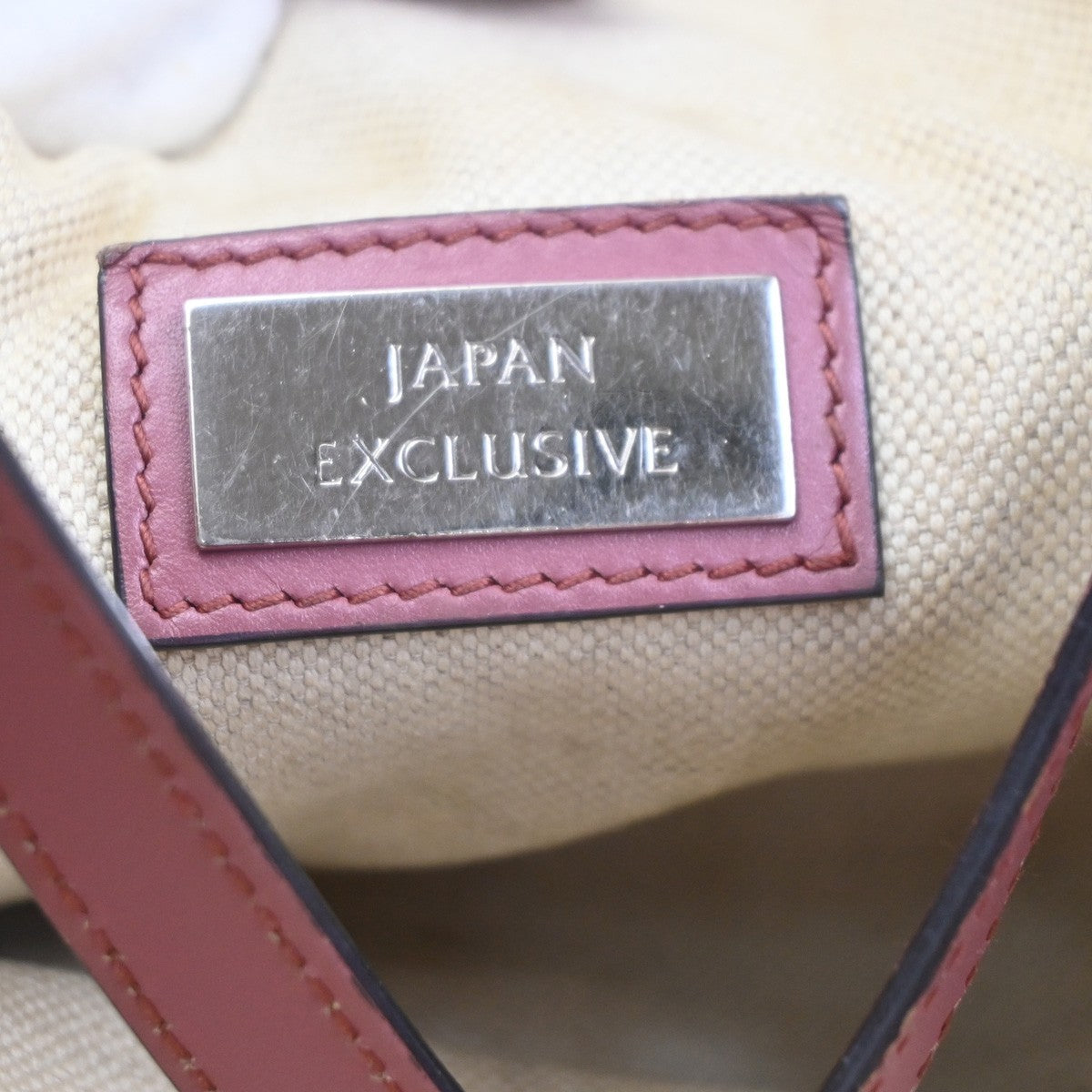 GUCCI GG Canvas Shoulder Tote Bag Leather Canvas Beige Pink Italy 02CB011