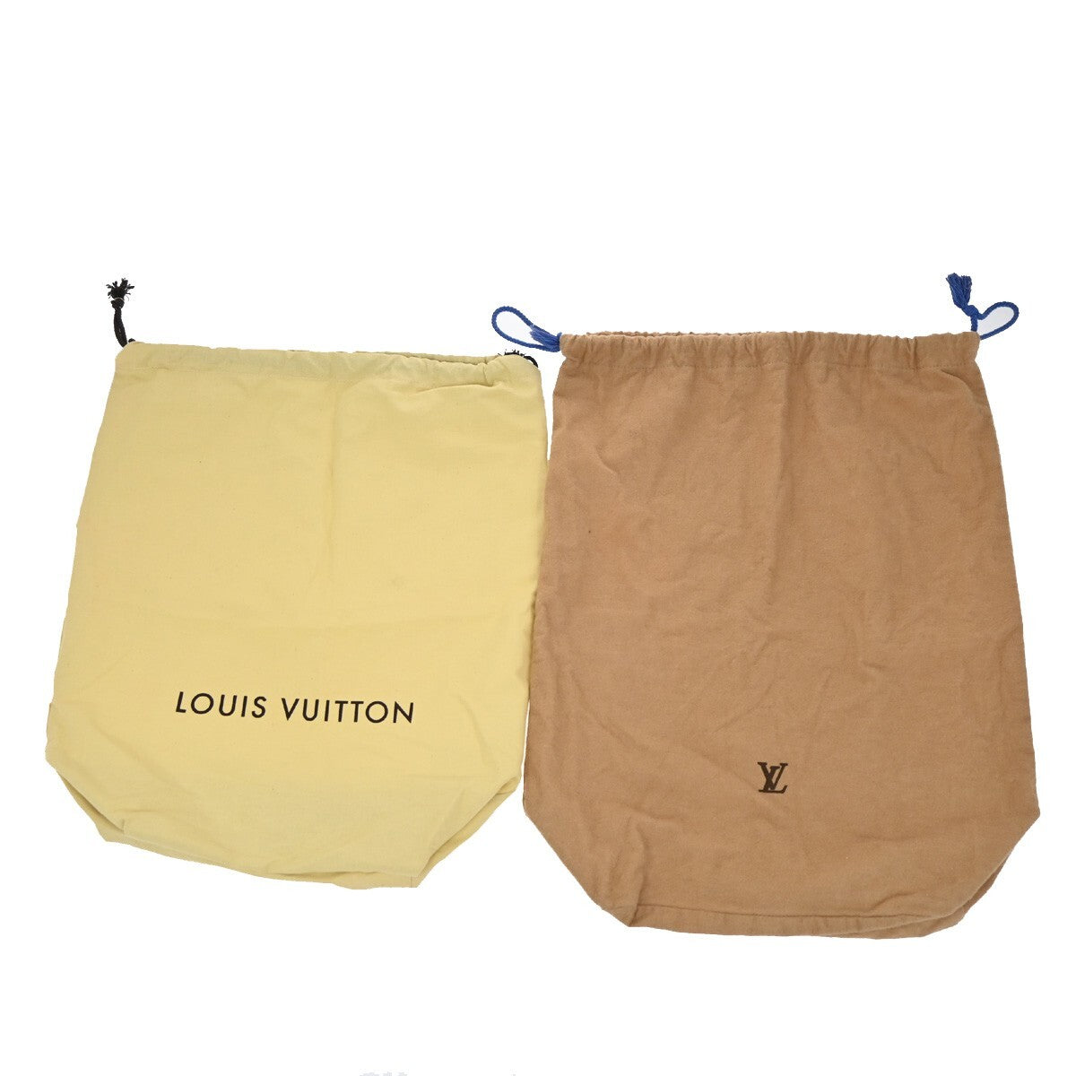 LOUIS VUITTON Logo 10 Set Dust Bag Drawstring Canvas Cotton Beige Brown 09EE136