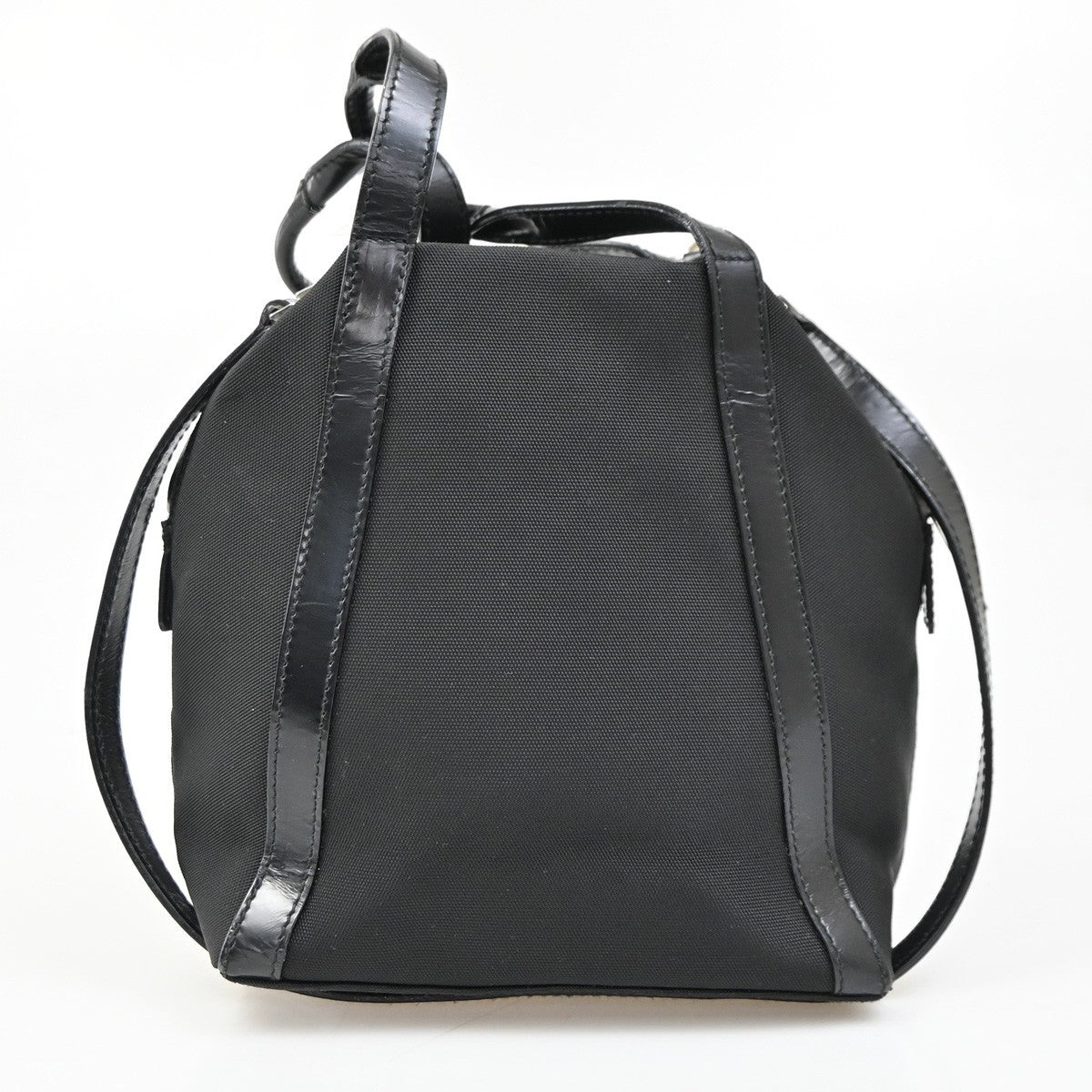 GUCCI 2Way Shoulder Hand Bag Nylon Black Sliver Italy 09DA133