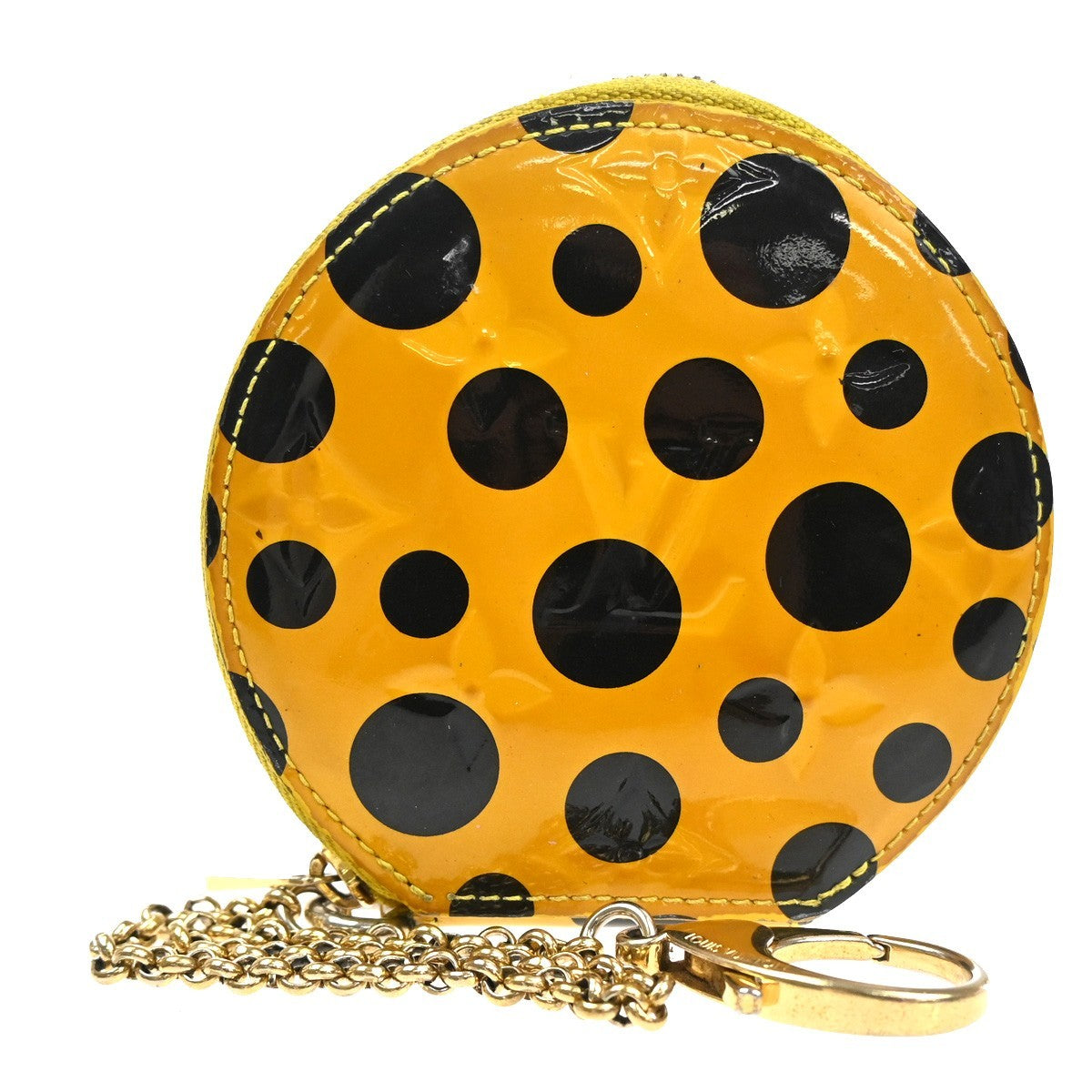 LOUIS VUITTON Yayoi Kusama Coin Case Porte Monnaie Chapeau Vernis M91569 30KD055