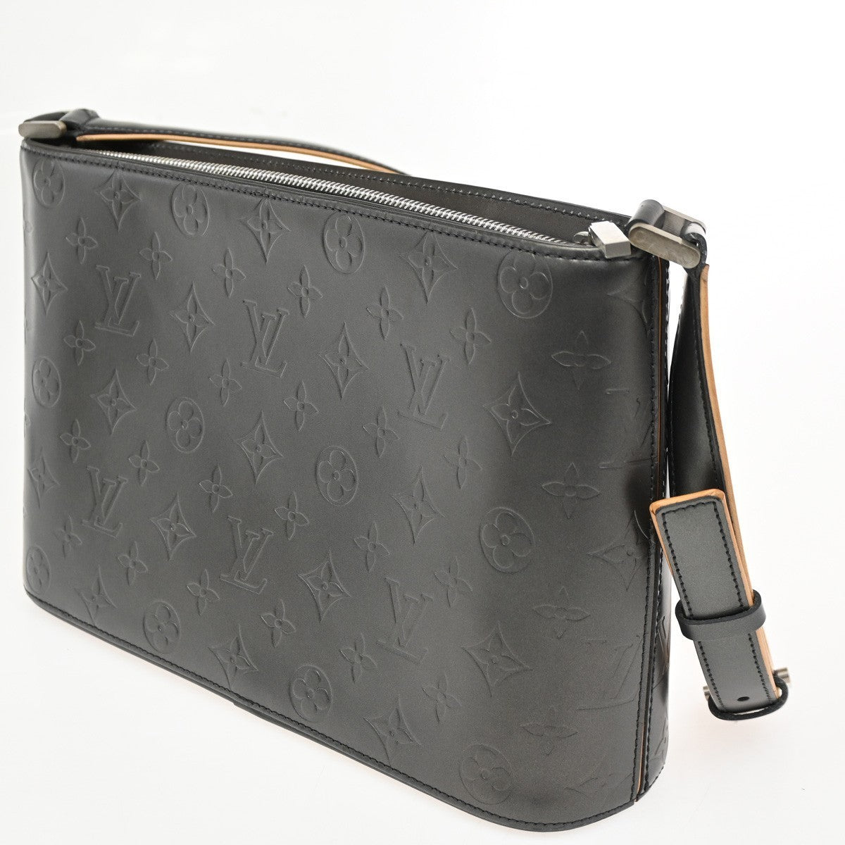 LOUIS VUITTON Alston Shoulder Bag Monogram Mat Leather Noir M55122 98TA397