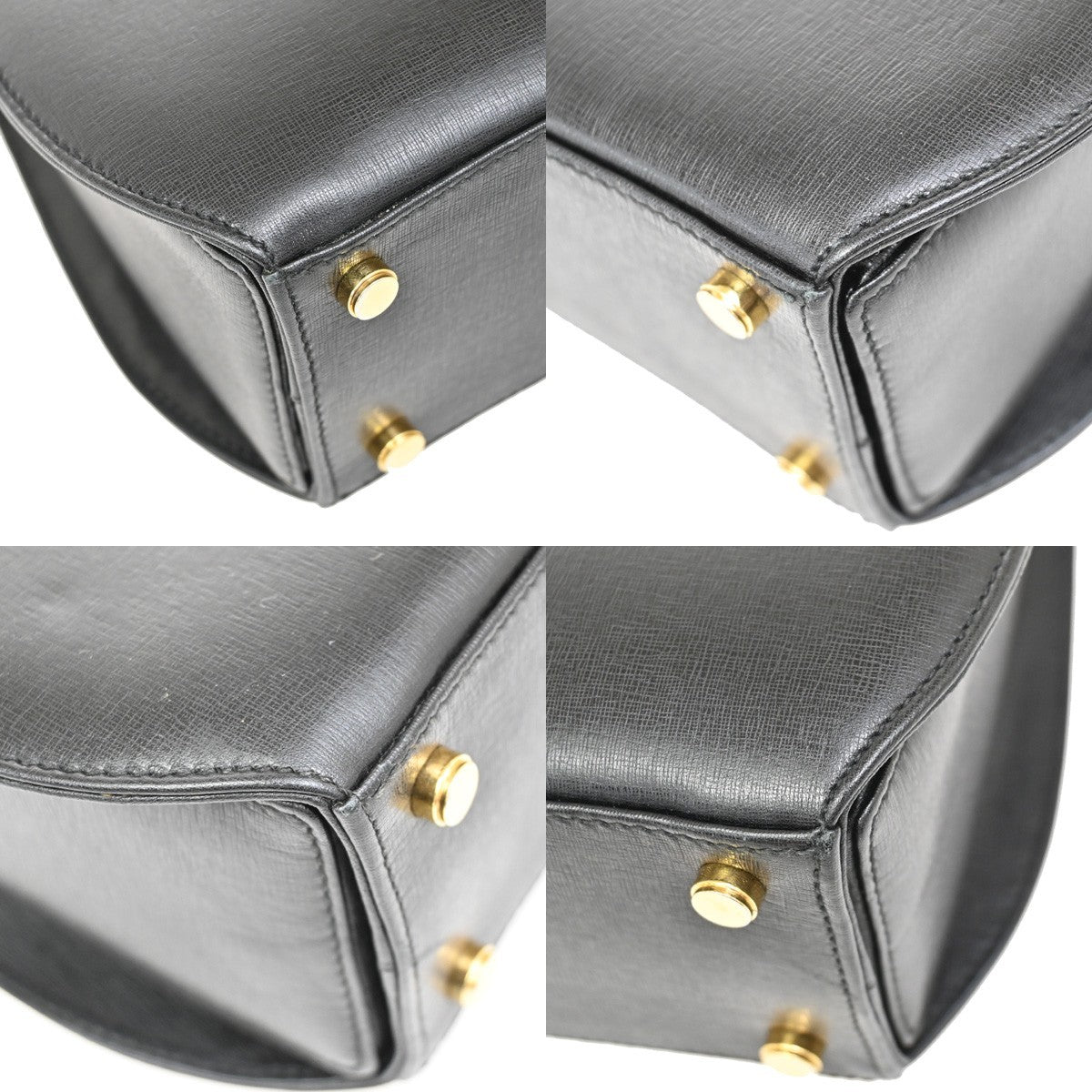 SALVATORE FERRAGAMO 2Way Shoulder Hand Bag Leather Black GHW Italy 68FC130