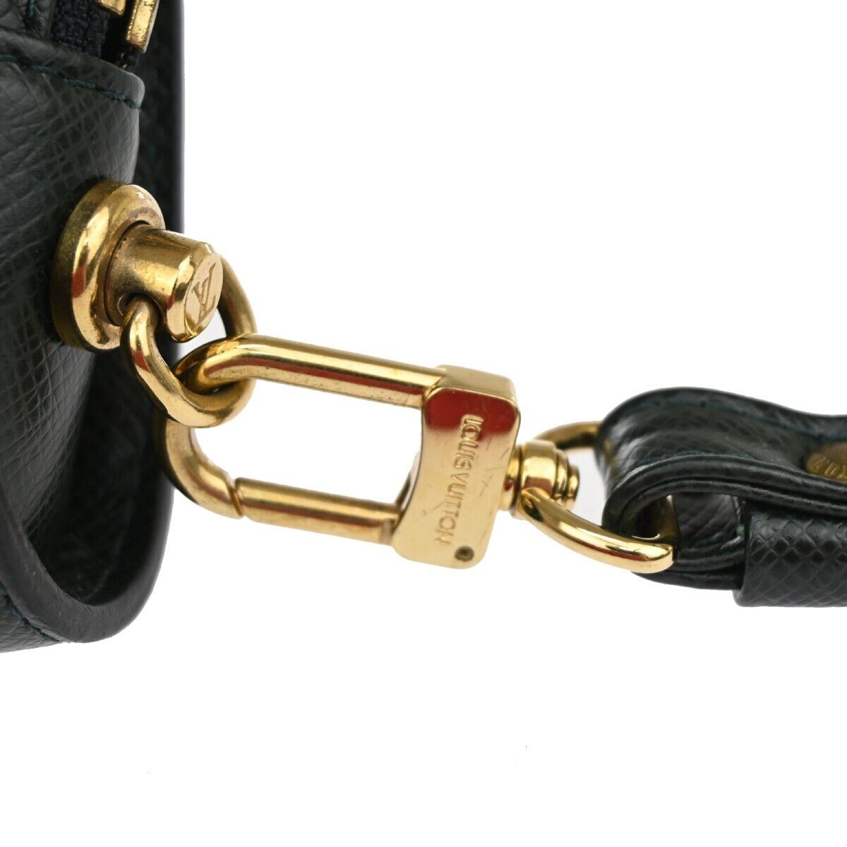 LOUIS VUITTON LV Logo BAIKAL Clutch Hand Bag Taiga Leather Epicea M30184 63FA407