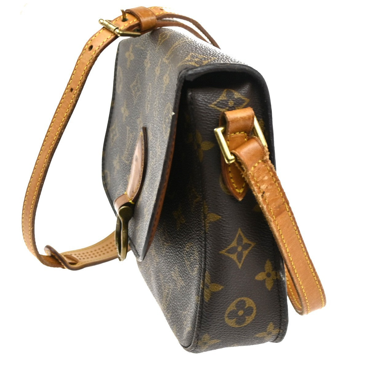 LOUIS VUITTON Saint Cloud MM Shoulder Bag Monogram Leather Brown M51243 83CA668