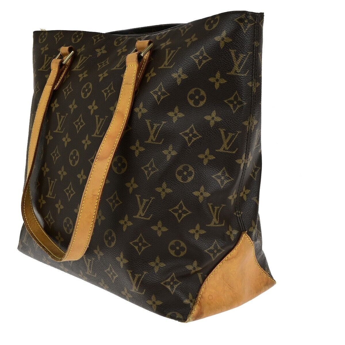 LOUIS VUITTON Cabas Mezzo Shoulder Bag Monogram Leather Brown M51151 82ED413