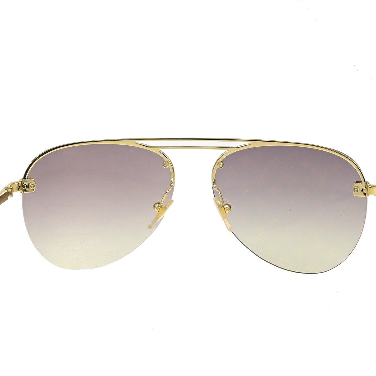 LOUIS VUITTON Clockwise Sunglasses Eye Wear Monogram Metal Gold Z1020E 81YG537