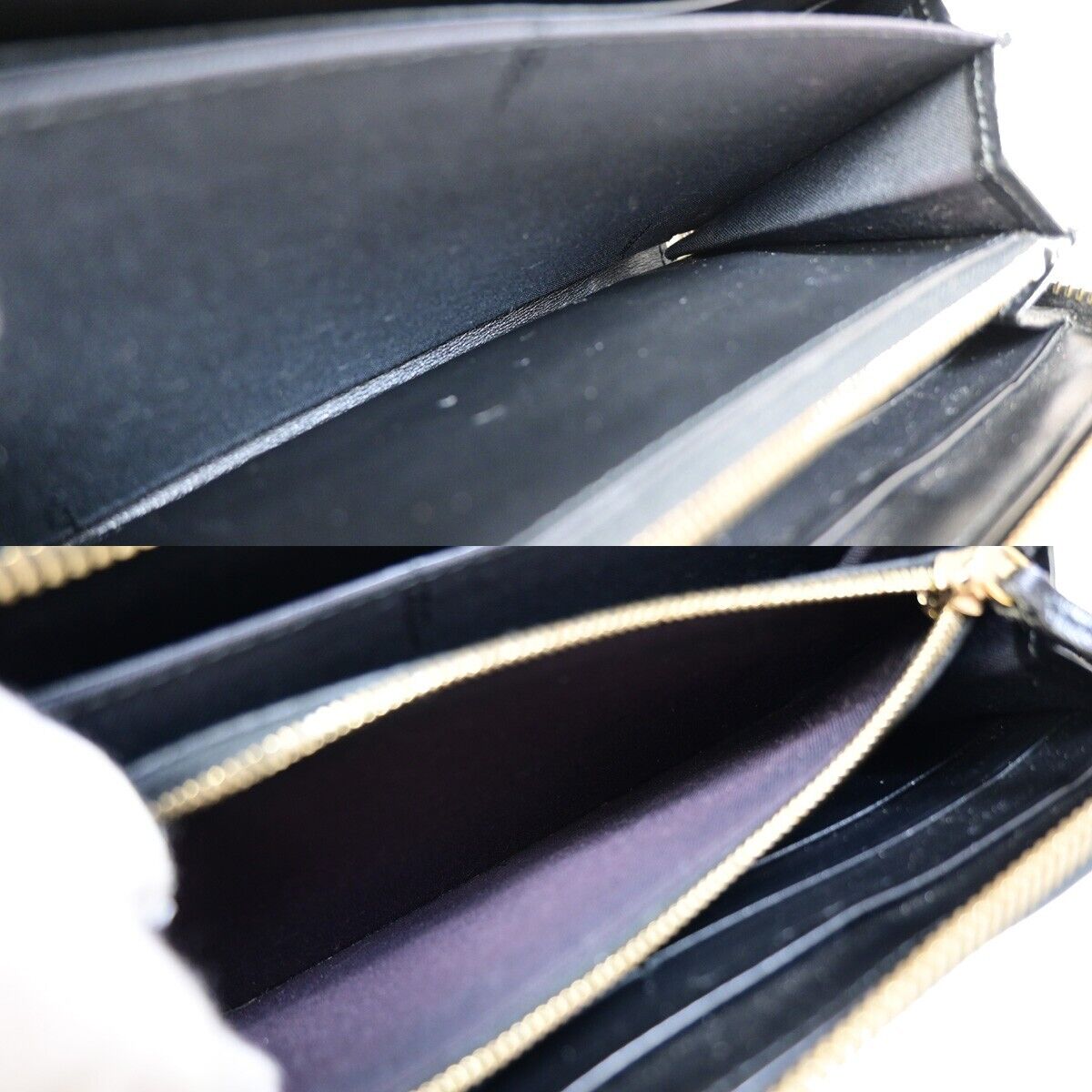 FENDI By The Way Logo Long Zip Around Wallet Purse Leather Black Italy 67EB039