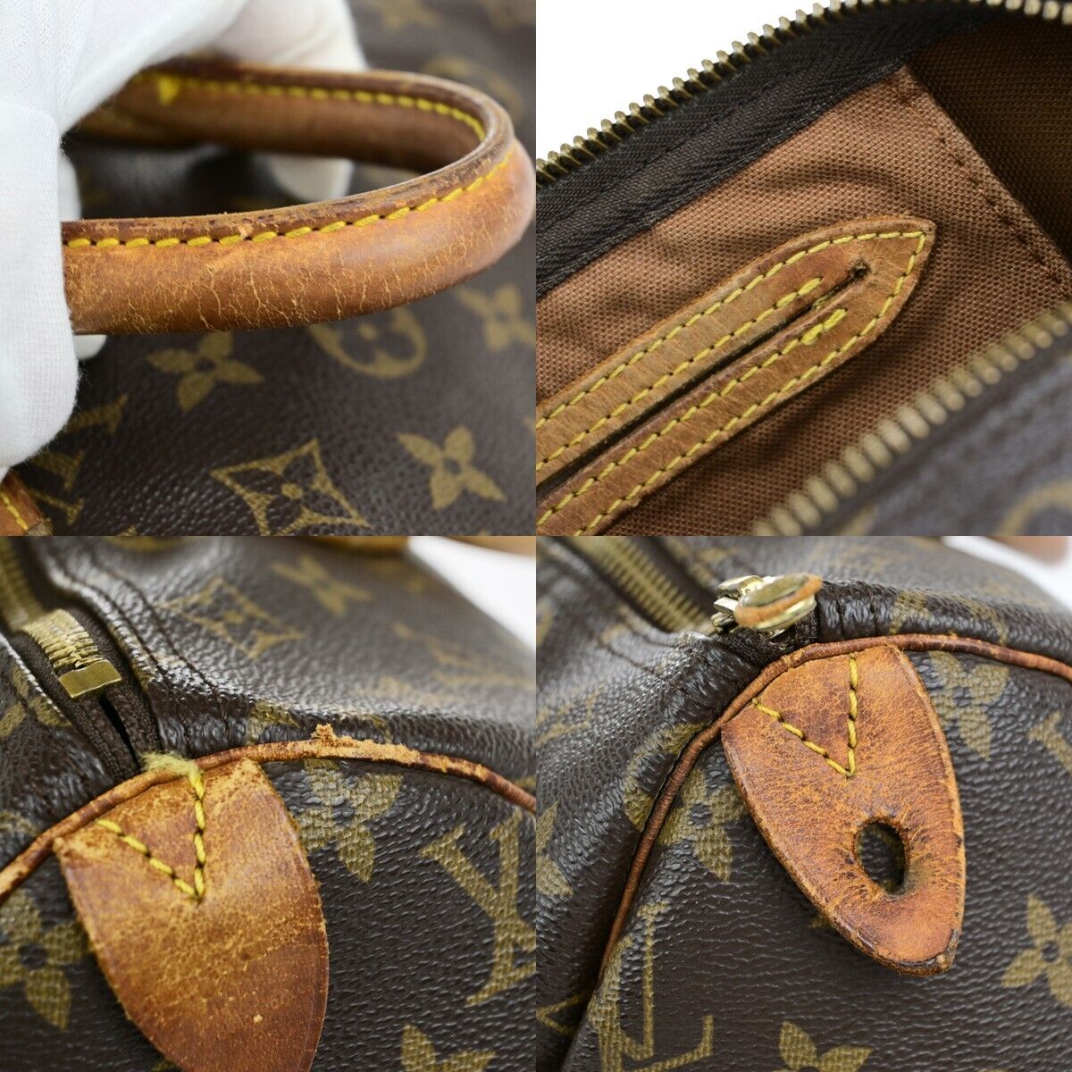 LOUIS VUITTON Speedy 30 Travel Hand Bag Monogram Leather Brown M41526 69ED016