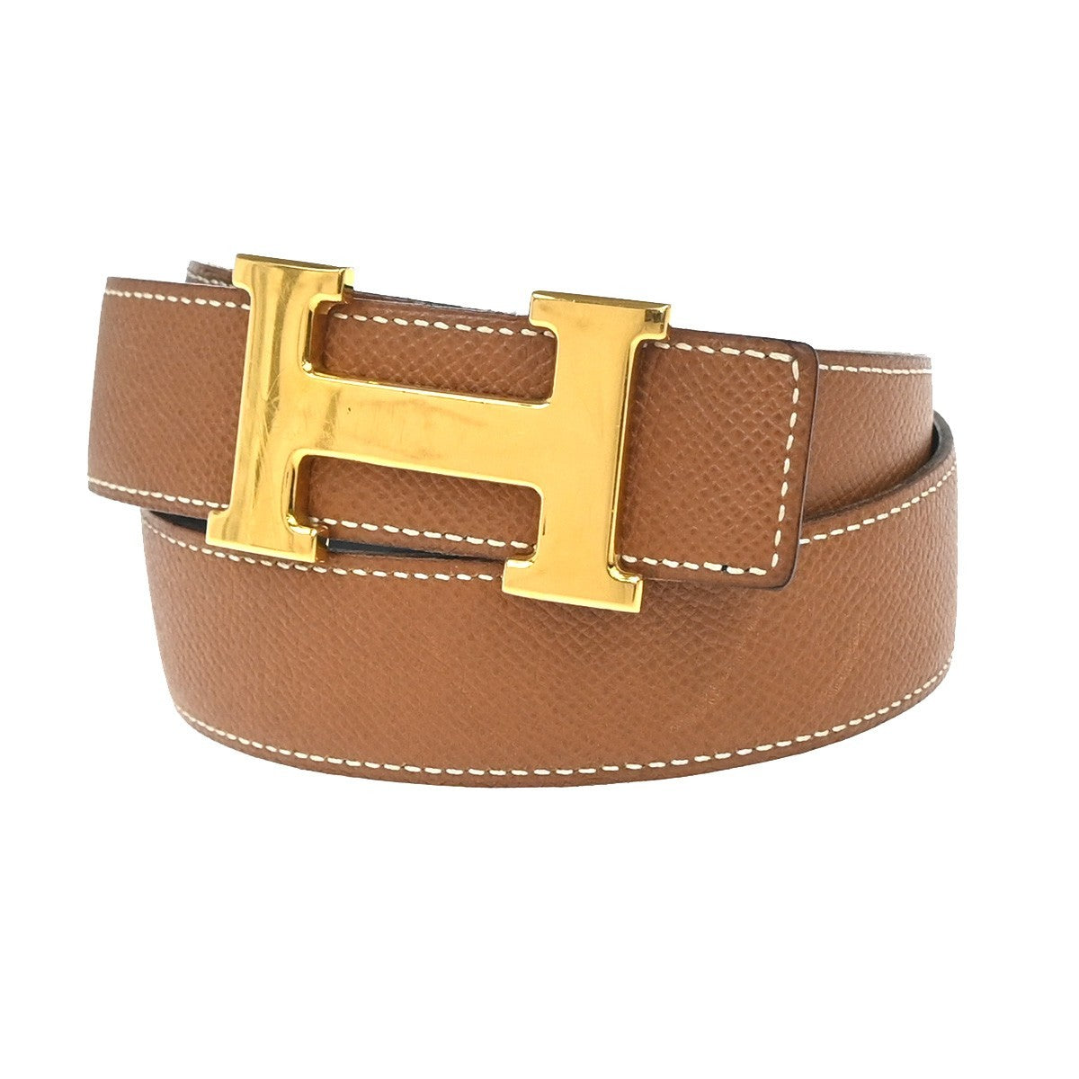HERMES Logo Constant Reversible Buckle Belt Size 70 Leather Black BN GHW 82RL951
