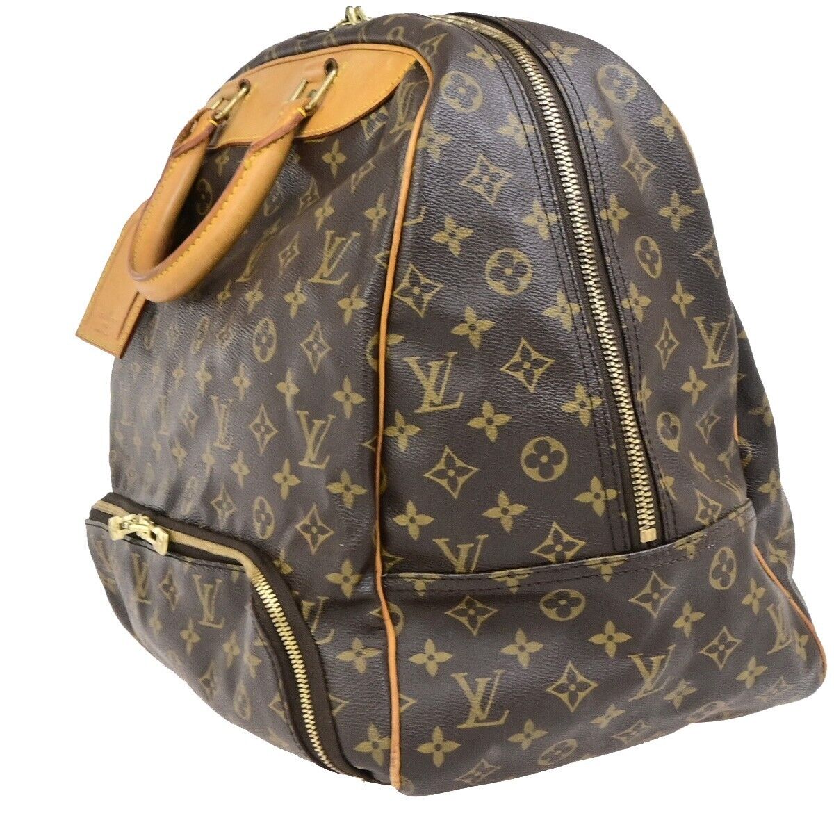 LOUIS VUITTON LV Logo Evasion Hand Bag Monogram Leather Brown M41443 34ED170