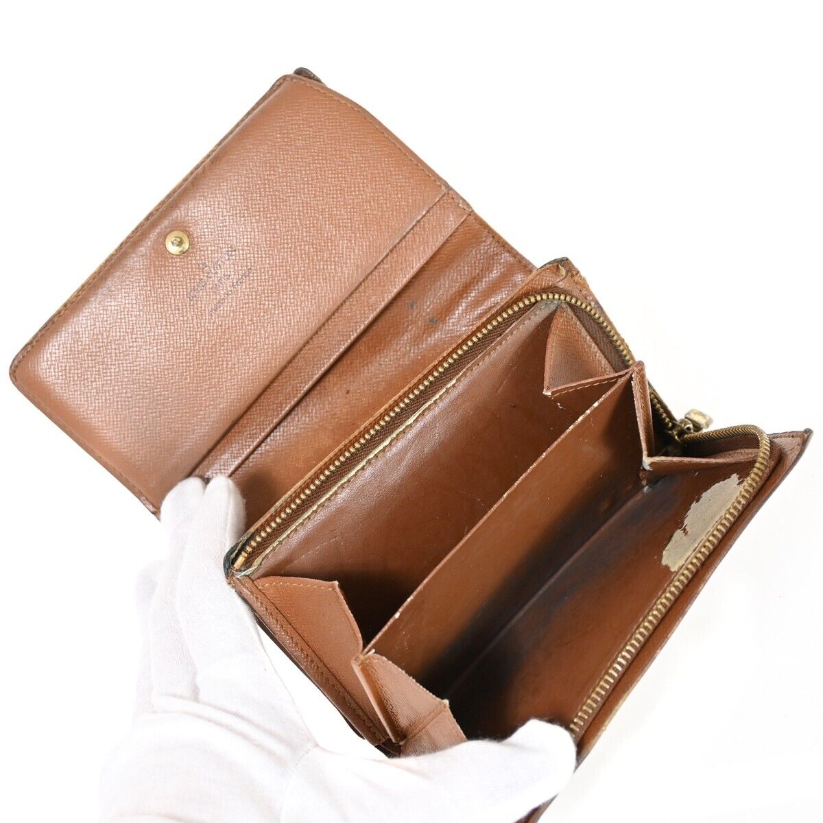 LOUIS VUITTON 2 Set Bifold Wallet Purse Monogram Epi Leather Brown 09HB252