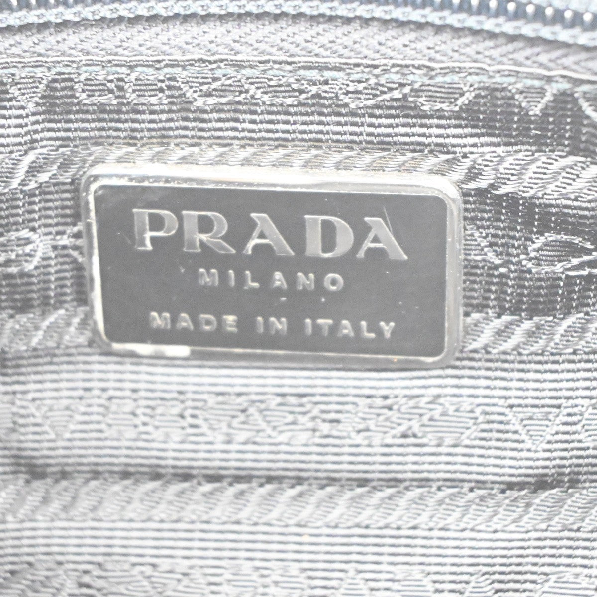 PRADA Logo Tessuto Shoulder Tote Hand Bag Nylon Leather Black Italy 69MA401