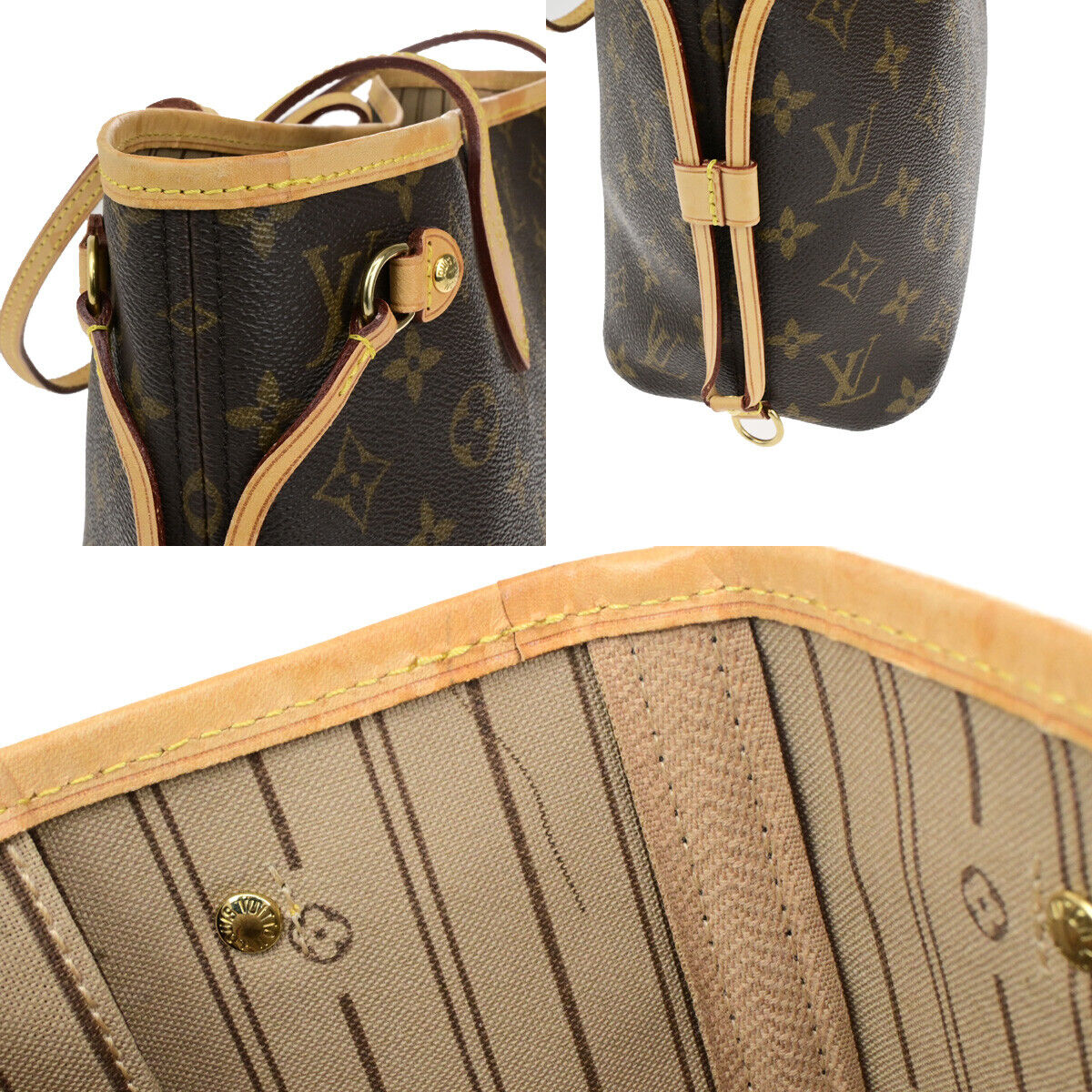 LOUIS VUITTON Neverfull PM Shoulder Tote Bag Monogram Leather BN M40155 55YG761