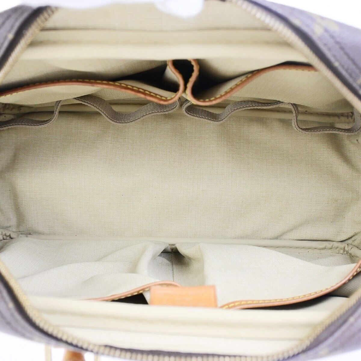 LOUIS VUITTON LV Logo Deauville Hand Bag Monogram Leather Brown M47270 37FB206