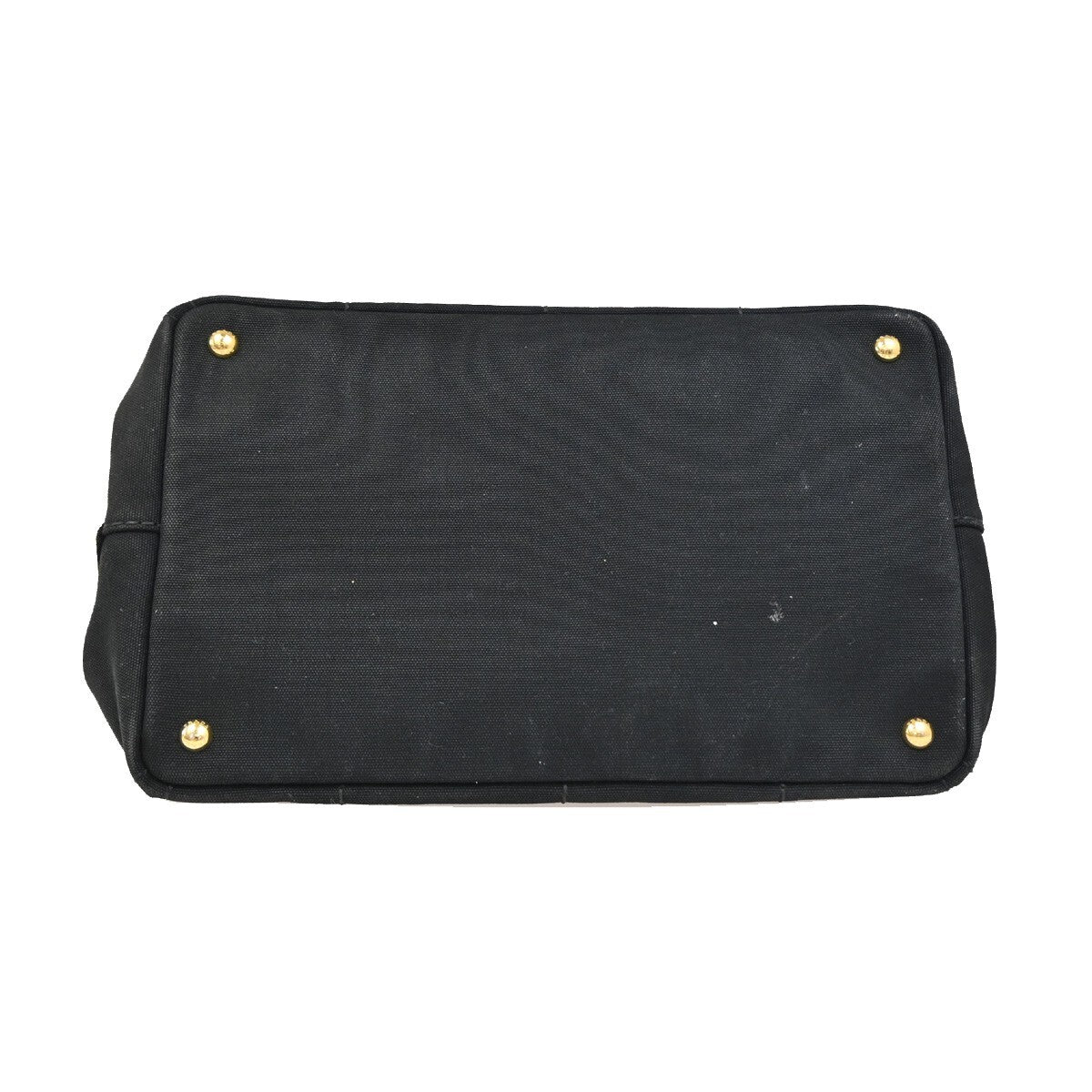 PRADA Logo Canapa 2Way Shoulder Hand Bag Canvas Leather Black GHW Italy 74EE291