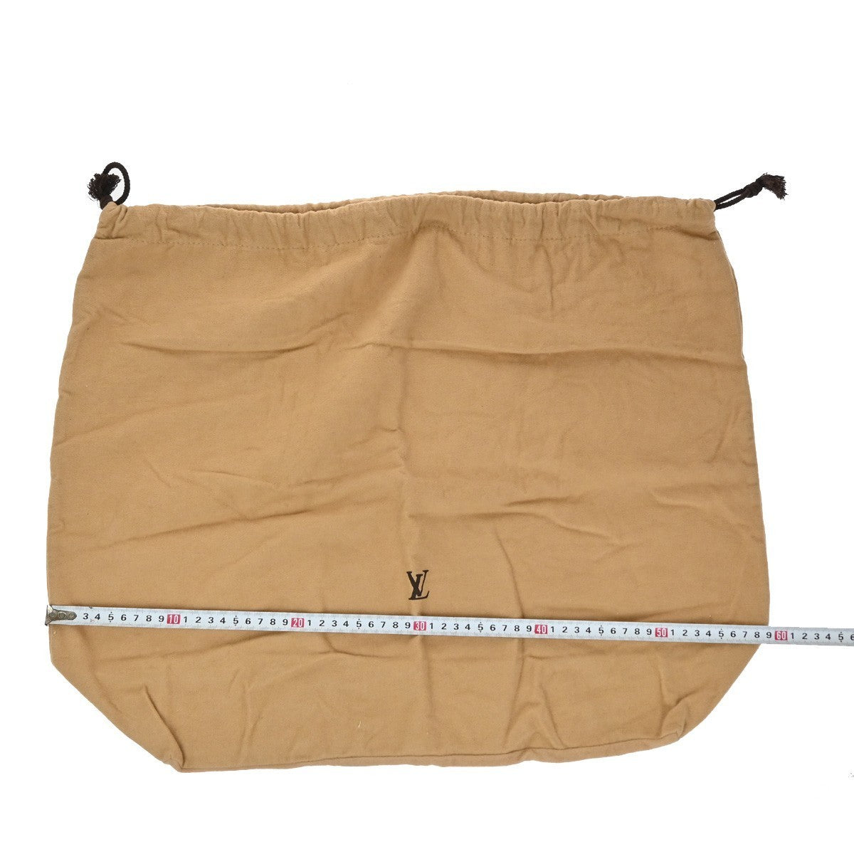LOUIS VUITTON Logo 10 Set Dust Bag Drawstring Canvas Cotton Beige Brown 09KP179