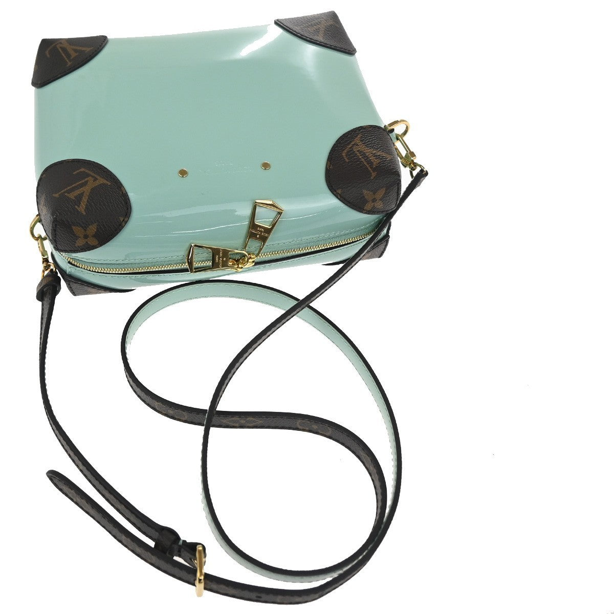 LOUIS VUITTON Venice Shoulder Bag Vernis Monogram Green Brown M52756 57KP514