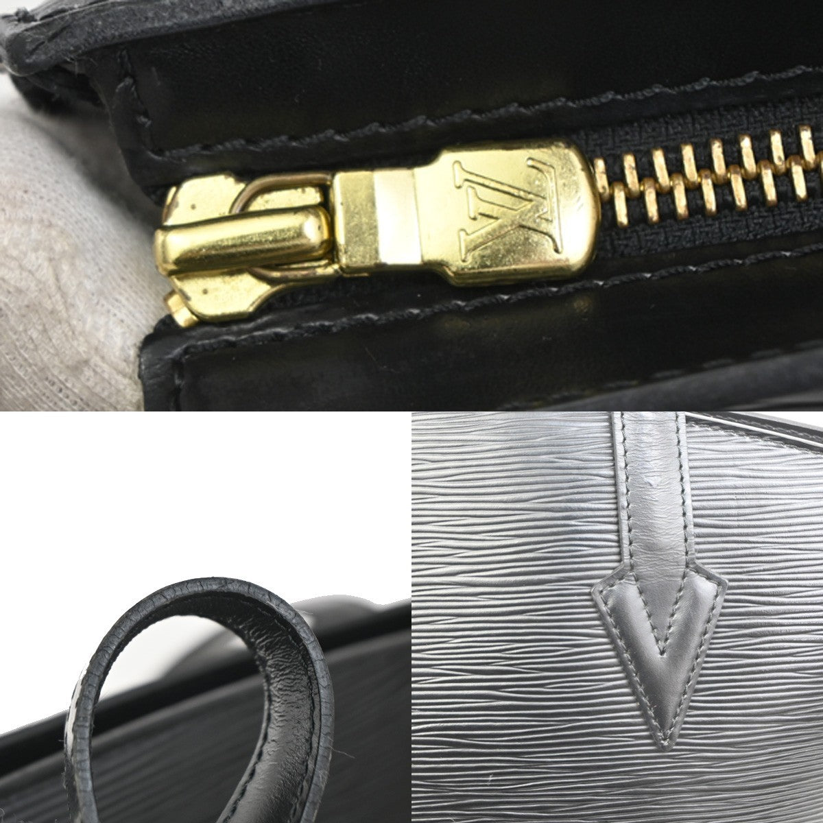 LOUIS VUITTON Saint Jacques Shoulder Bag Epi Leather Black  M50044 32TA065