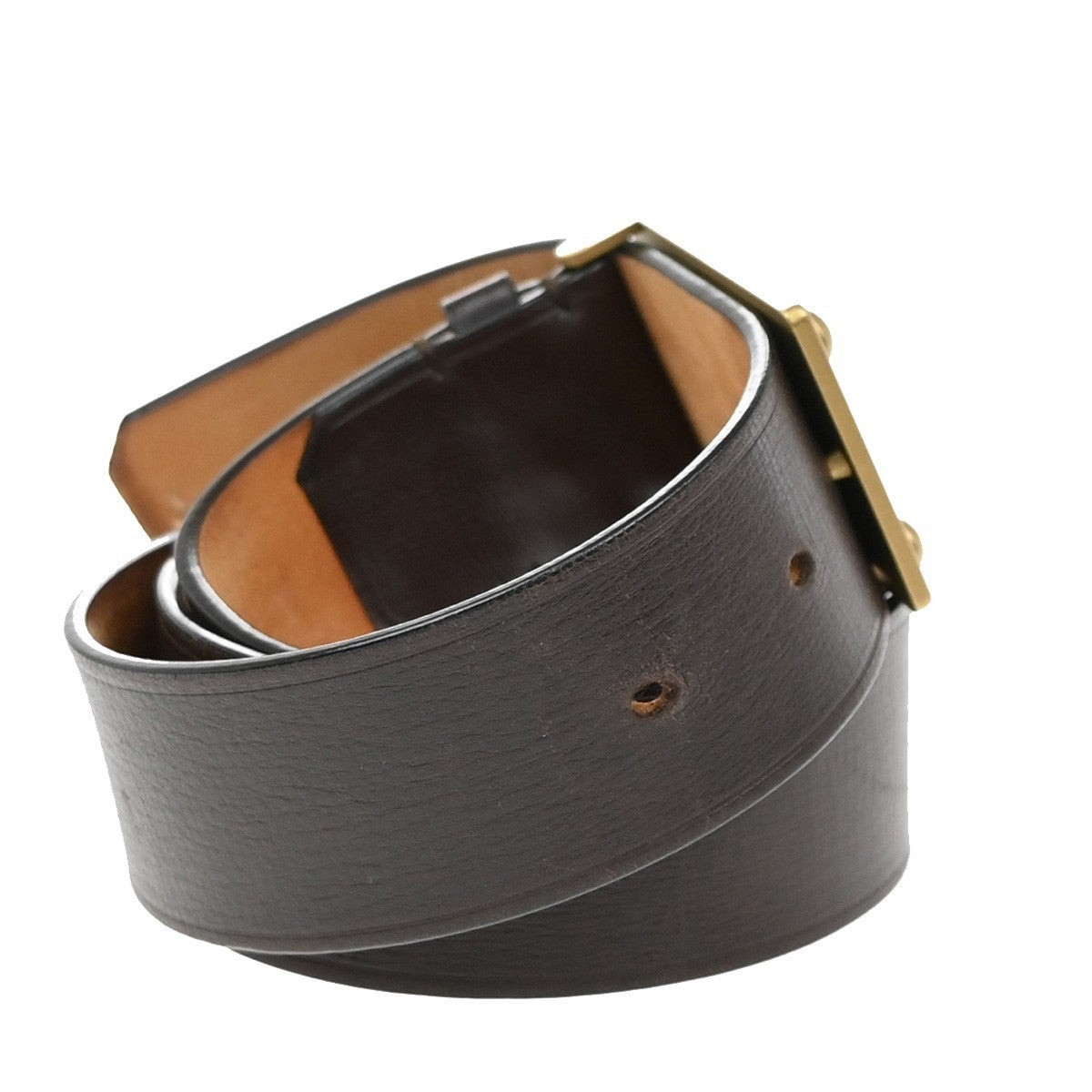 LOUIS VUITTON Logo Ceinture Utah Belt 110/44 Leather Brown GHW M6811W 30KB418