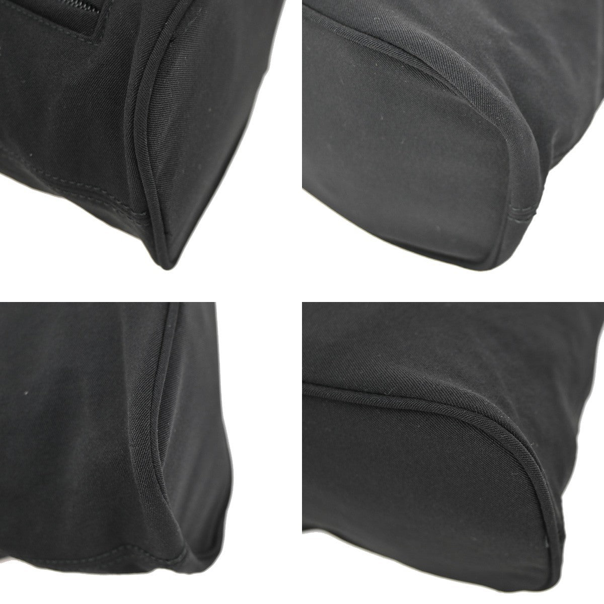 SALVATORE FERRAGAMO Logo Reversible Hand Bag Felt Leather Black Italy 68KD185