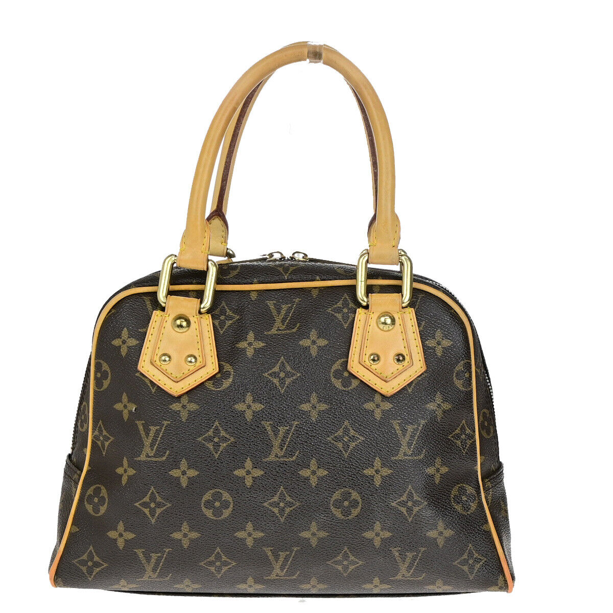 LOUIS VUITTON Manhattan PM Hand Bag Monogram Leather Brown Gold M40026 85YG724