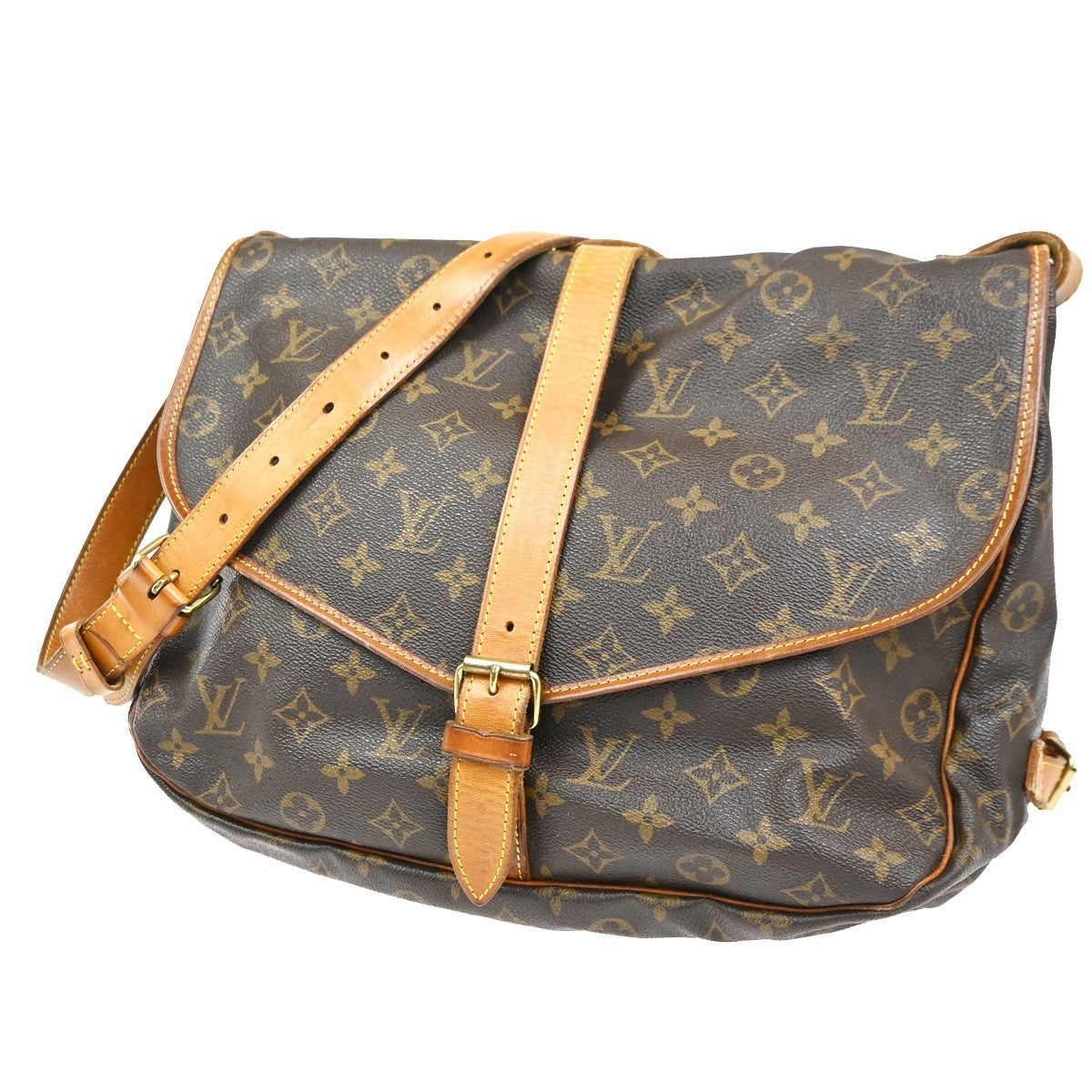 LOUIS VUITTON Saumur 35 Shoulder Bag Monogram Leather BN France M42254 88CA793
