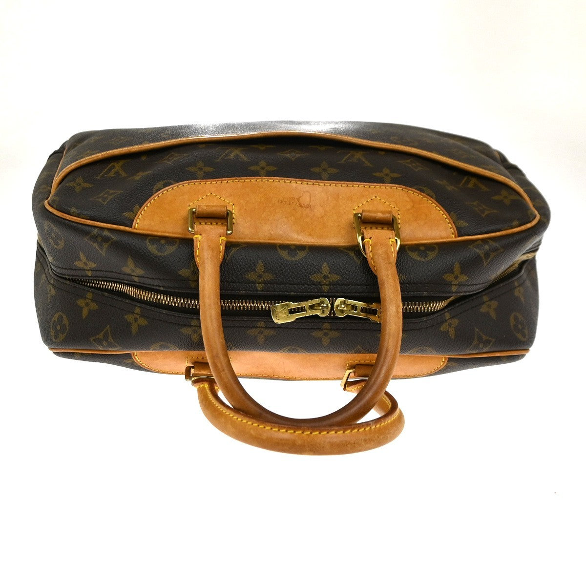 LOUIS VUITTON LV Logo Deauville Hand Bag Monogram Leather Brown M47270 88KC364