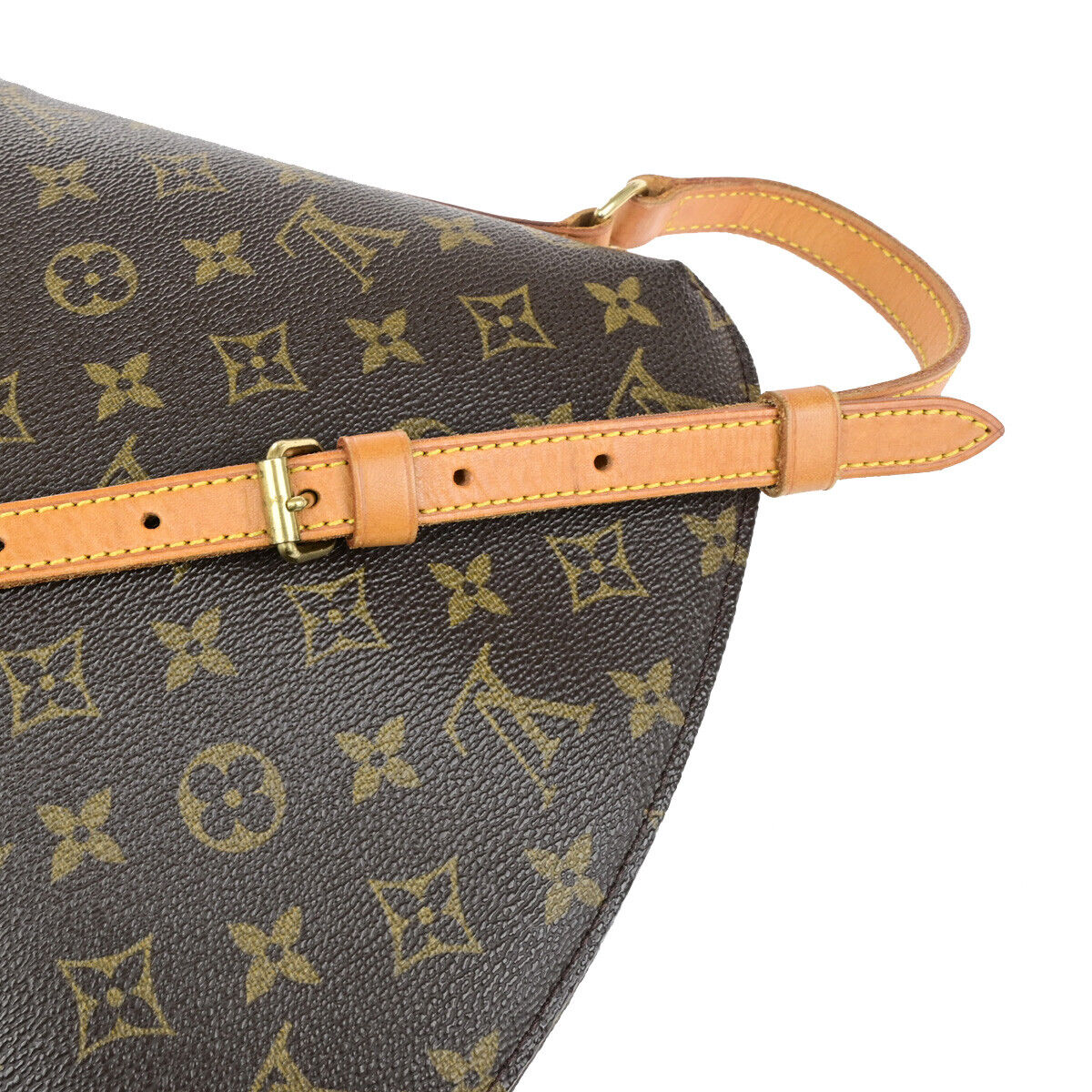LOUIS VUITTON Logo Drouot Shoulder Bag Monogram Leather Brown M51290 73YG629