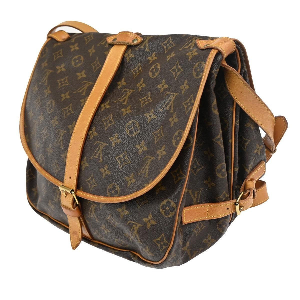 LOUIS VUITTON Saumur 35 Shoulder Bag Monogram Leather BN France M42254 74KC553