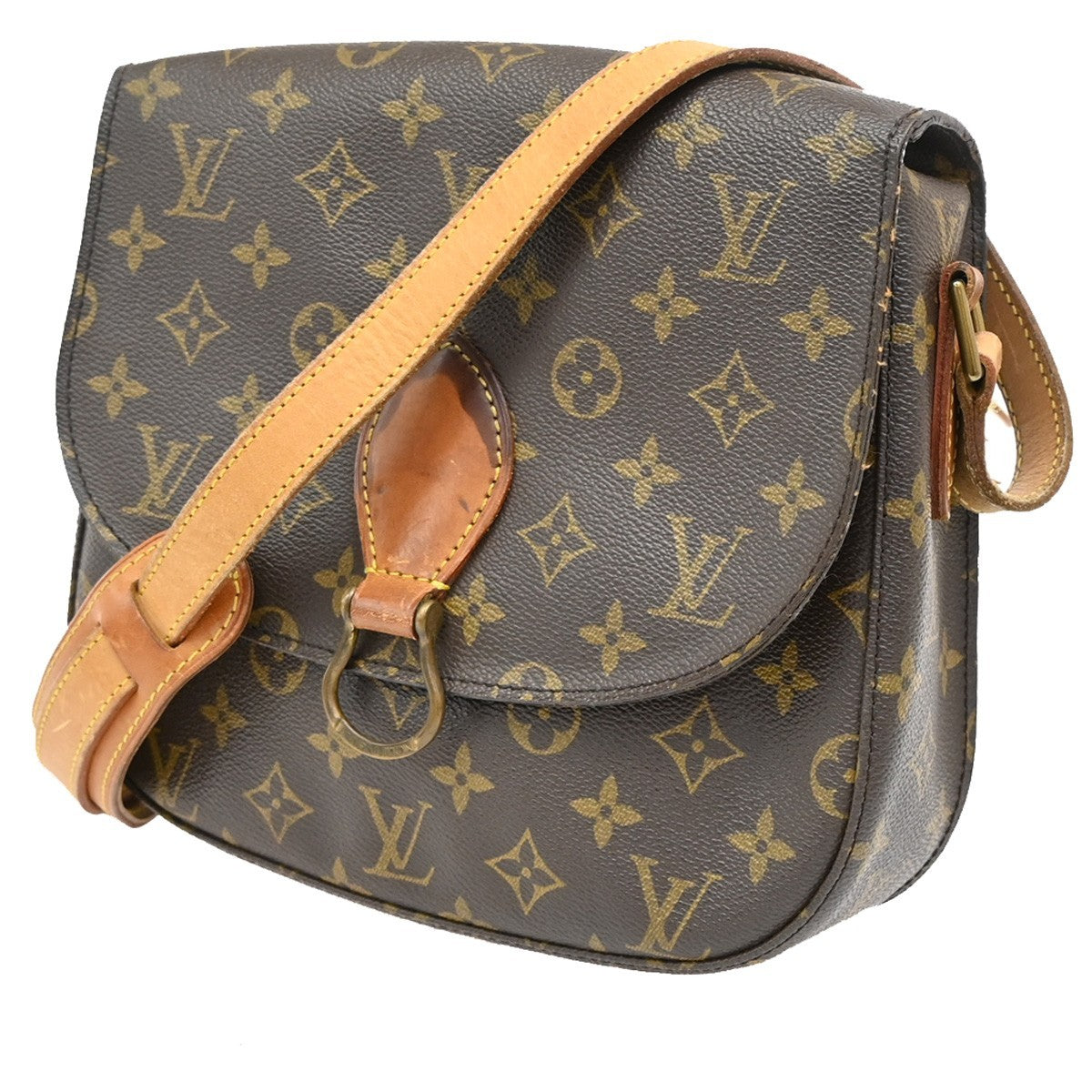 LOUIS VUITTON Saint Cloud GM Shoulder Bag Monogram Leather Brown M51242 32KB540