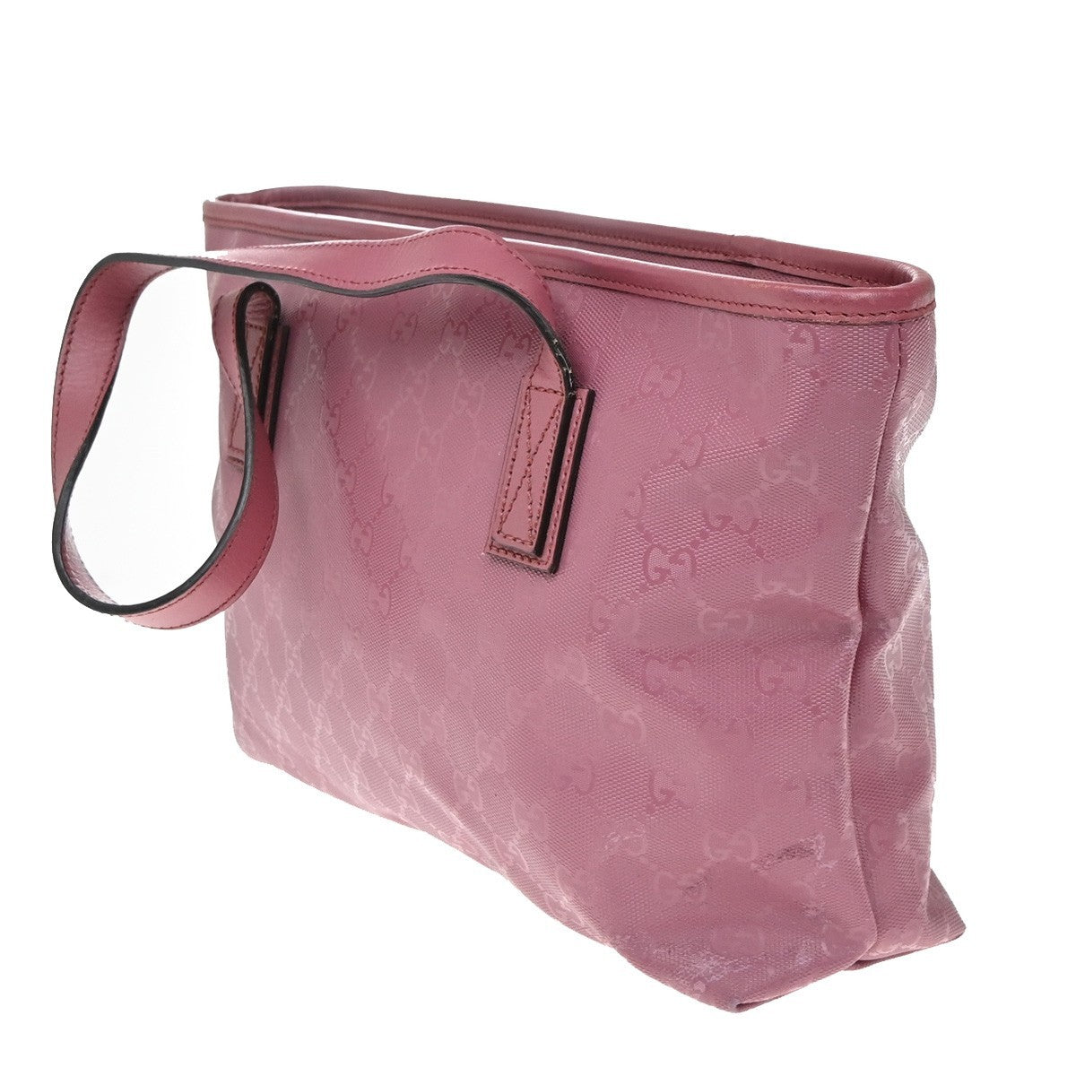 GUCCI Logo Imprime GG Pattern Shoulder Bag PVC Leather Pink GHW Italy 31KP453
