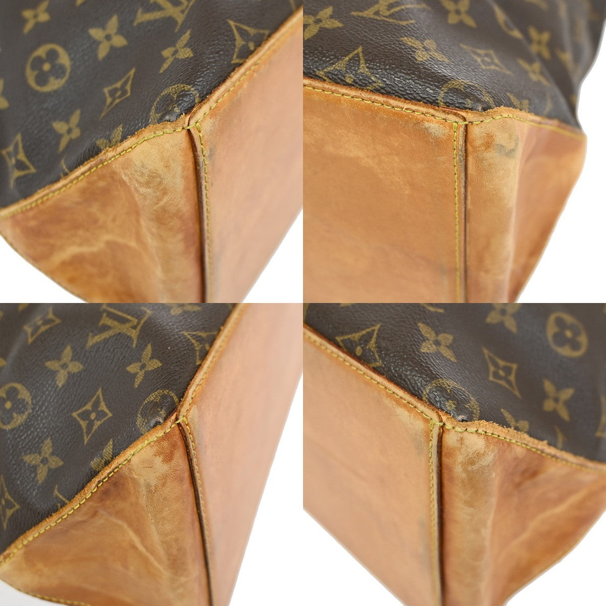 LOUIS VUITTON Cabas Mezzo Shoulder Bag Monogram Leather Brown USA M51151 77KD183