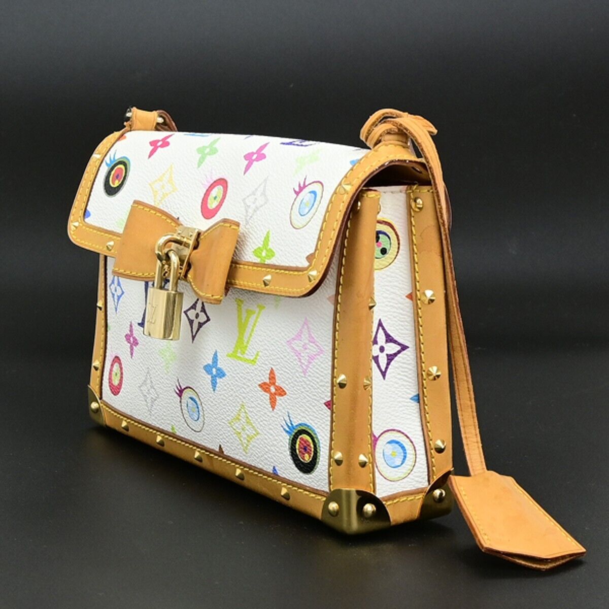 LOUIS VUITTON Eye Miss You Hand Bag Monogram Multi Color White M92055 307RF224