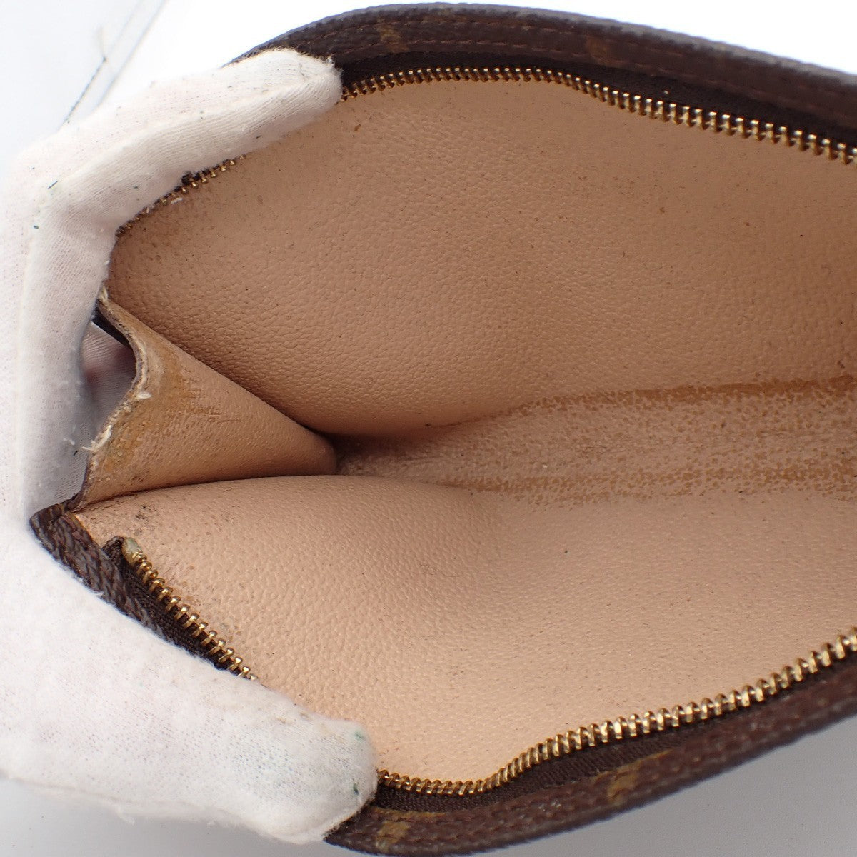LOUIS VUITTON Logo BUCKET GM Pouch Bag Monogram Leather Brown France 60KB737