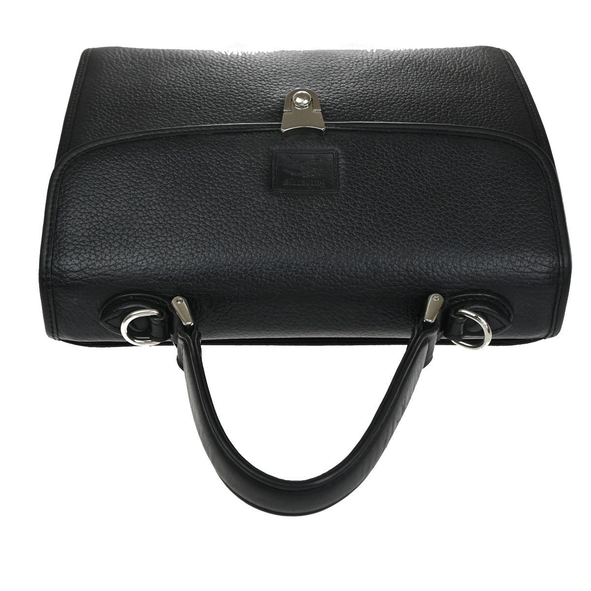 BURBERRYS Logo Nova Check Shoulder Hand Bag Leather Black SHW 67CA860