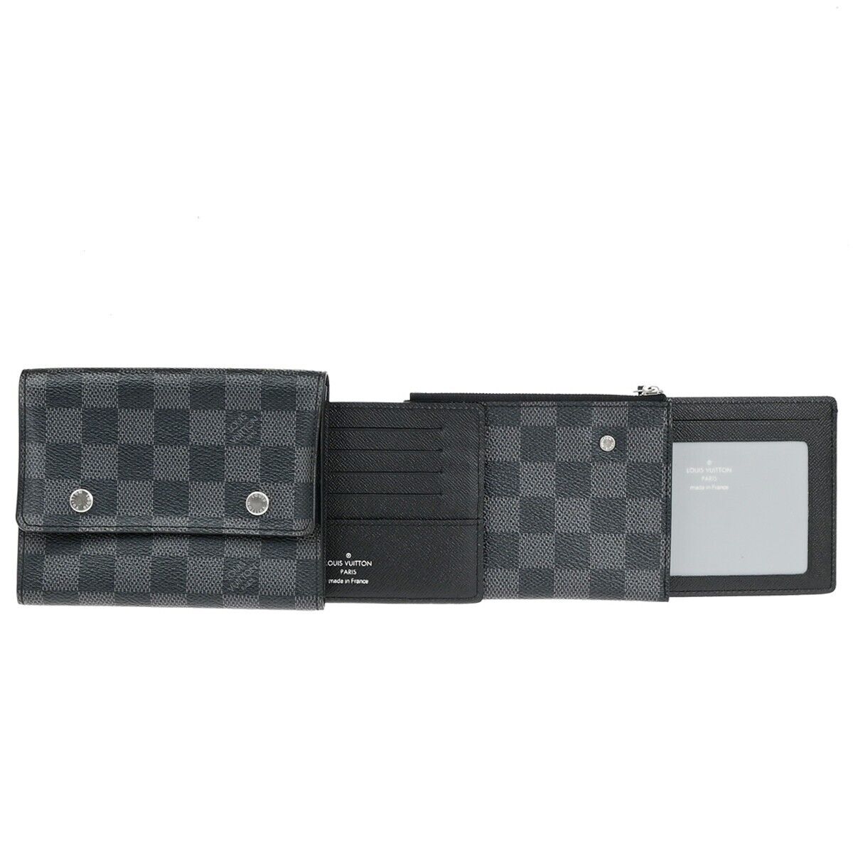 LOUIS VUITTON Compact Modulable Wallet Damier Graphite Black N63083 76KA442