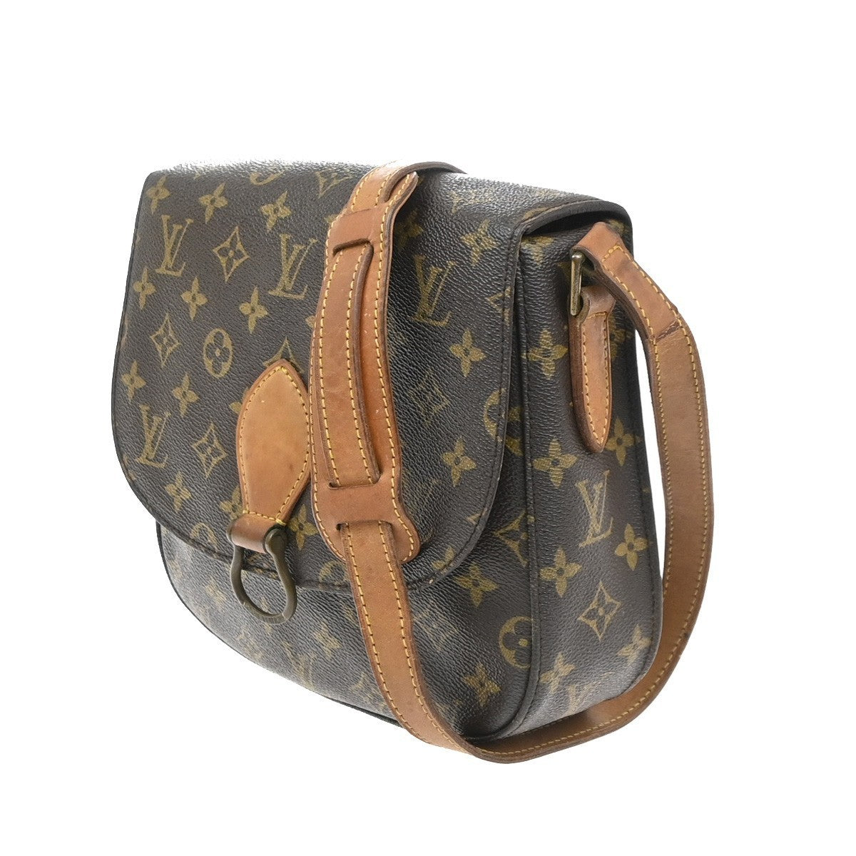 LOUIS VUITTON Saint Cloud GM Shoulder Bag Monogram Leather Brown M51242 39SA149