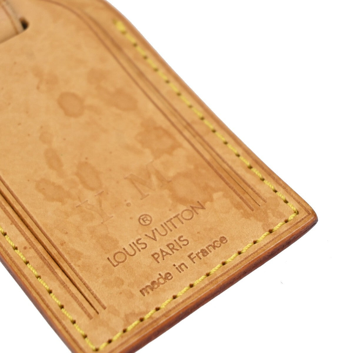 LOUIS VUITTON Logo 13 Set Name Luggage Tag Leather Brown Bag Accessory 09EE322