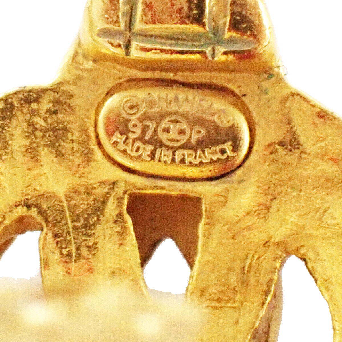 CHANEL CC Logo Button Earrings 97P Clip-On GHW France Accessory Vintage 97RH167