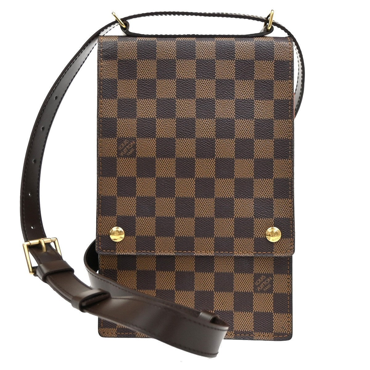 LOUIS VUITTON Portobello Shoulder Bag Damier Leather Brown N45271 72CA487