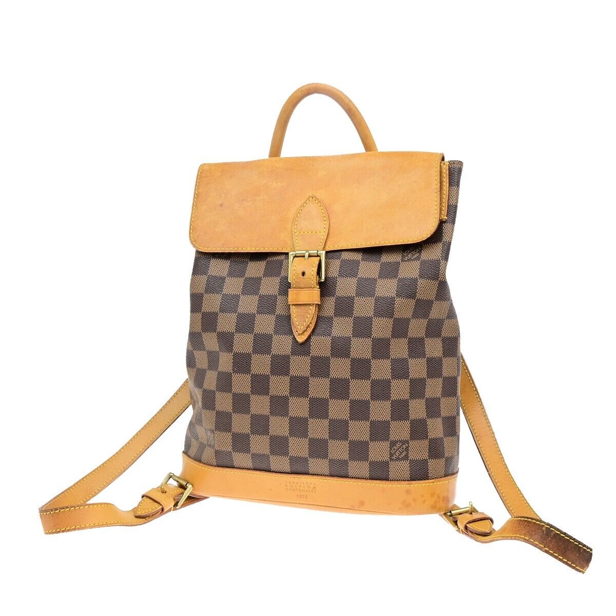 LOUIS VUITTON Logo Arlequin Backpack Bag Damier Ebene Brown N99038 31ED783