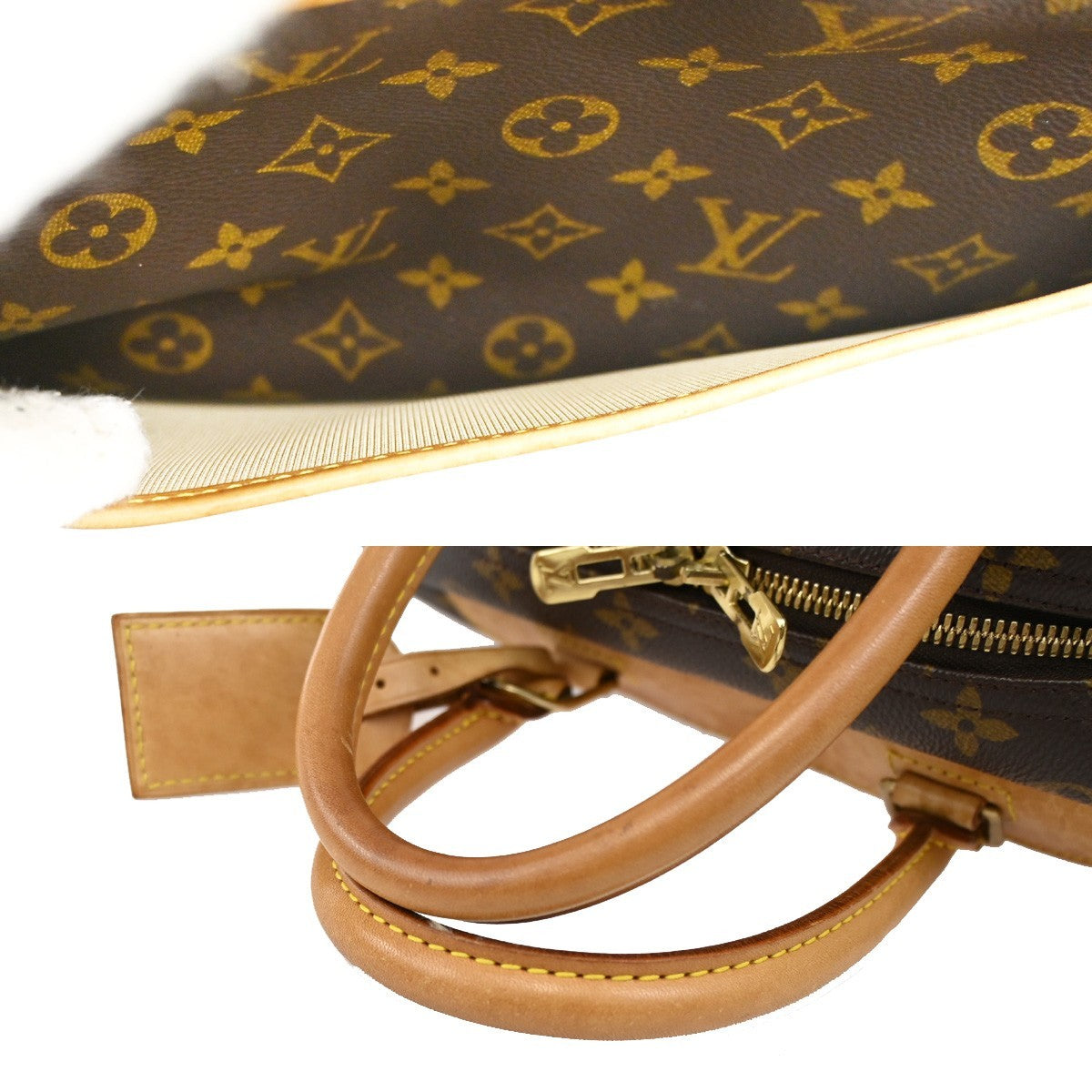 LOUIS VUITTON LV Logo Deauville Hand Bag Monogram Leather Brown M47270 32CA250