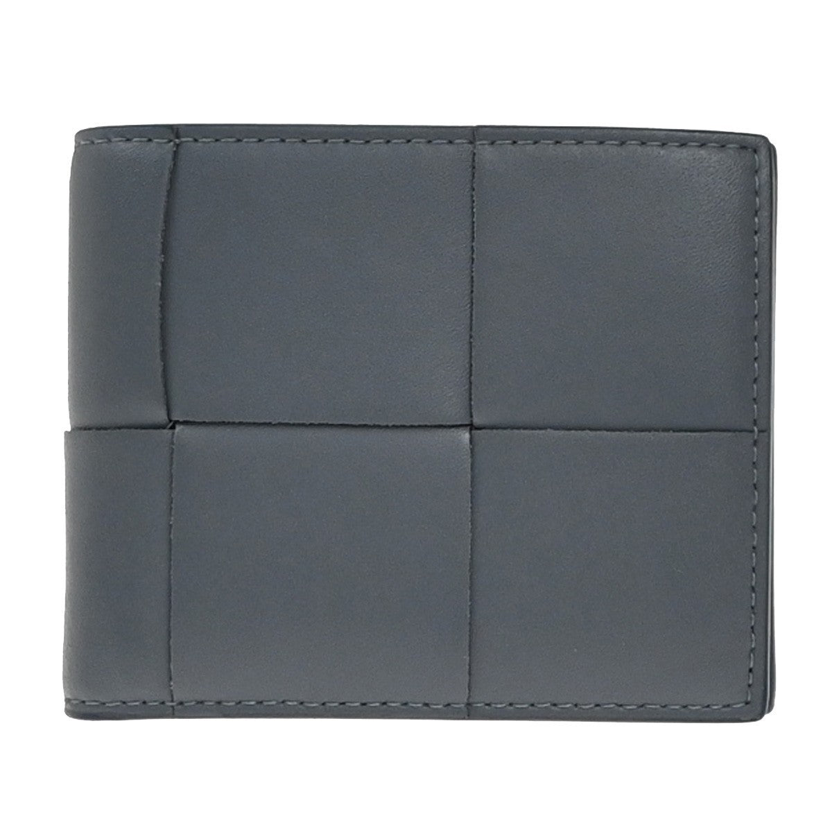 BOTTEGA VENETA Logo Cassette Bifold Compact Wallet Leather Gray Italy 31RP158